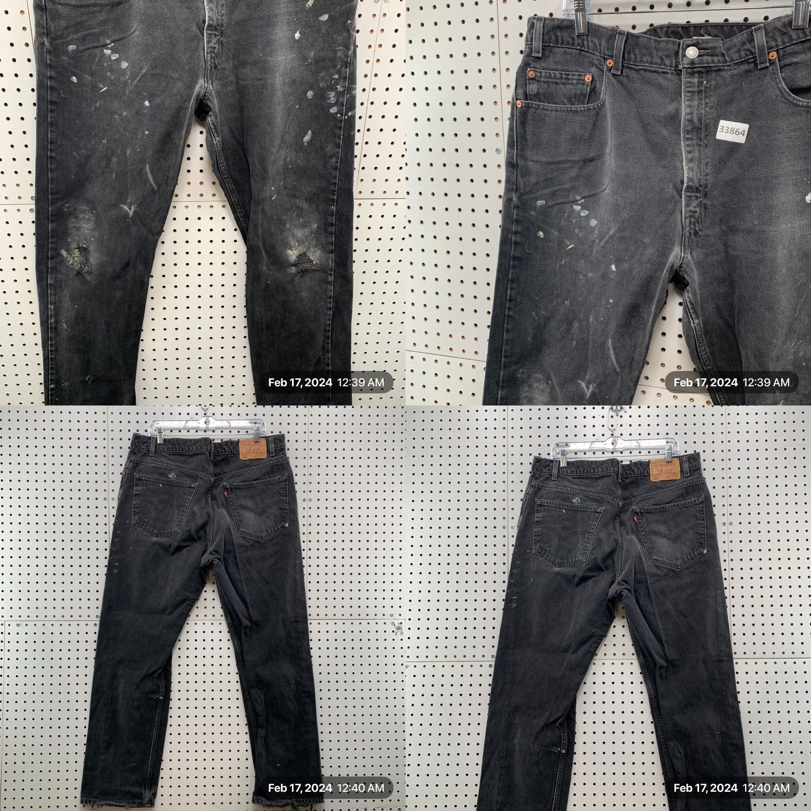 Levi's VINTAGE Levi’s 505 Black Denim Jeans Mens FITS Size 38x31.5 Regular Straight 90s Size US 38 / EU 54 - 8 Thumbnail