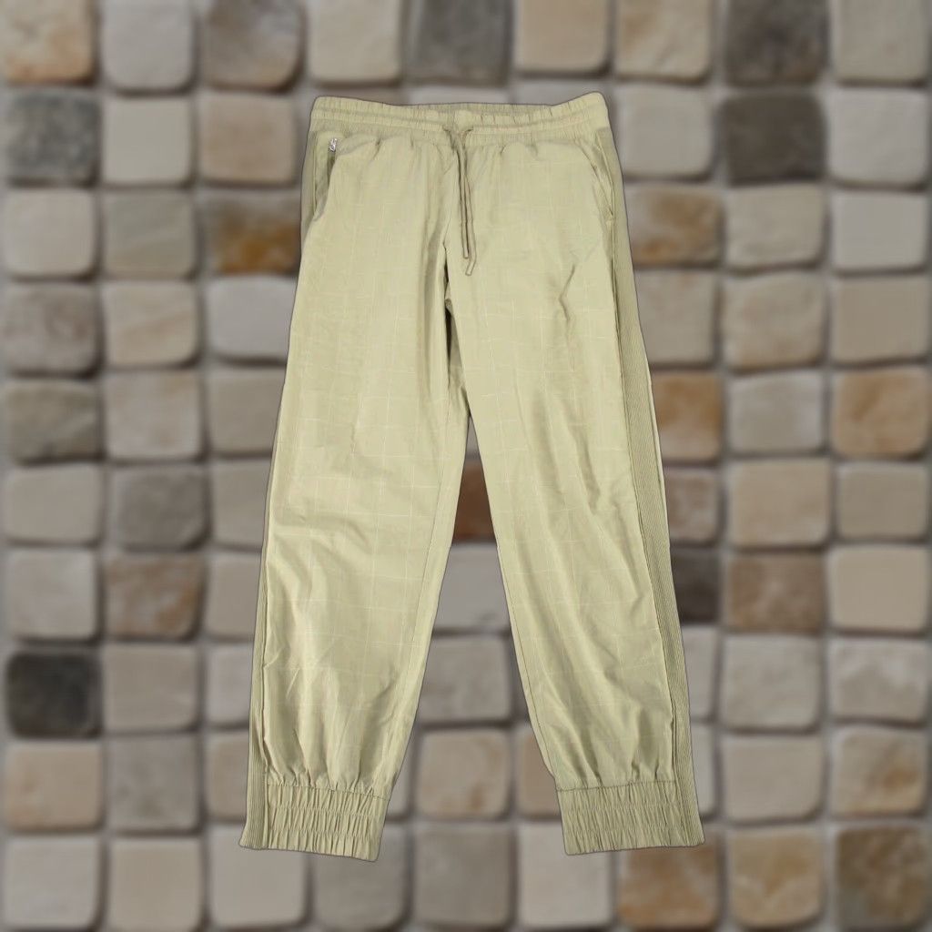 Athleta Athleta Joggers Womens 12 Beige Windowpane Textured Lightweight Brookyln Size 34" / US 12 / IT 48 - 1 Thumbnail