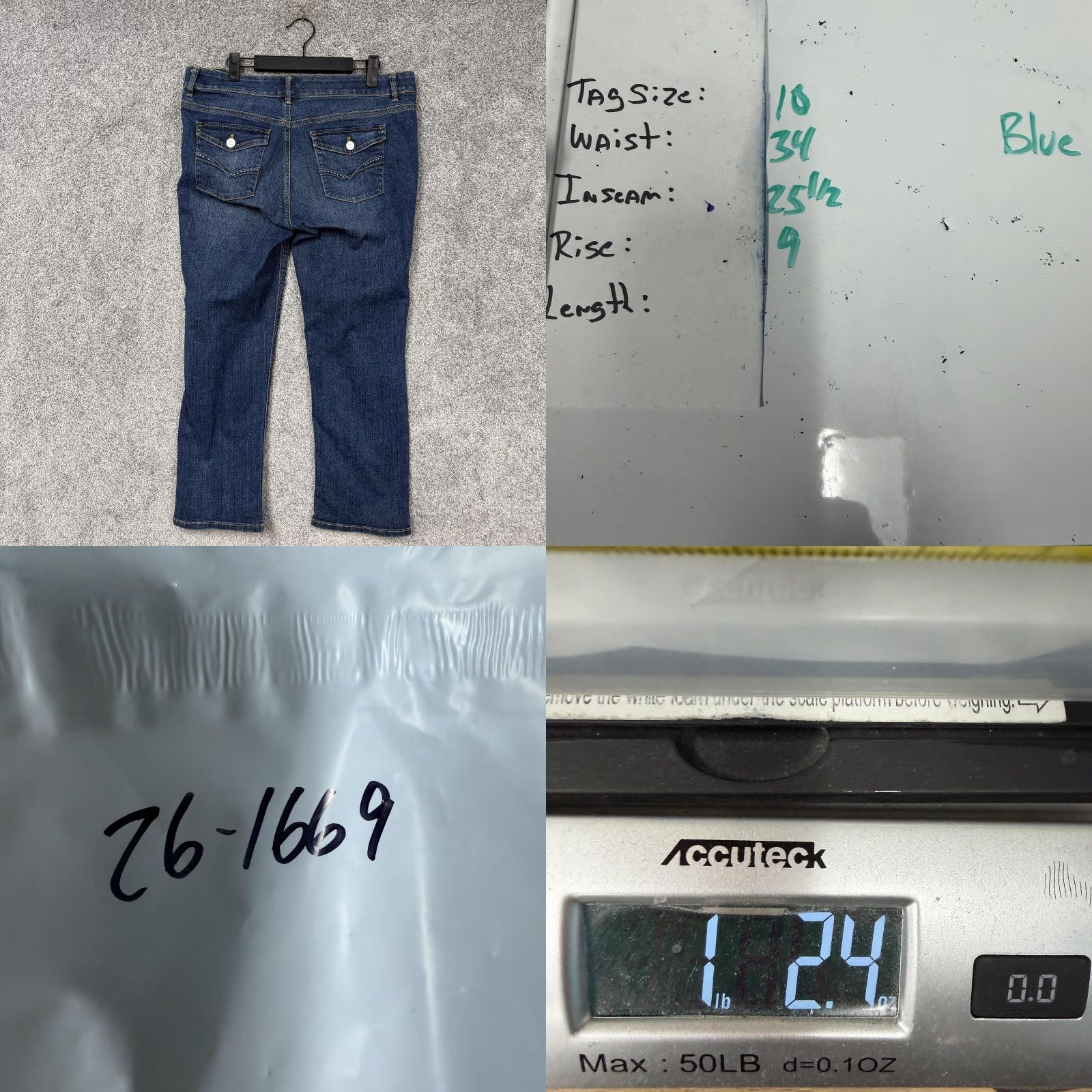 White House Black Market White House Black Market Jeans Womens 10 Slim Crop Mid Rise Denim Blue 34 Inseam 25.5 Inseam 25.5 Cropped Pockets Stretch Studded Button 5-Pocket Size 32" / US 10 / IT 46 - 9 Thumbnail