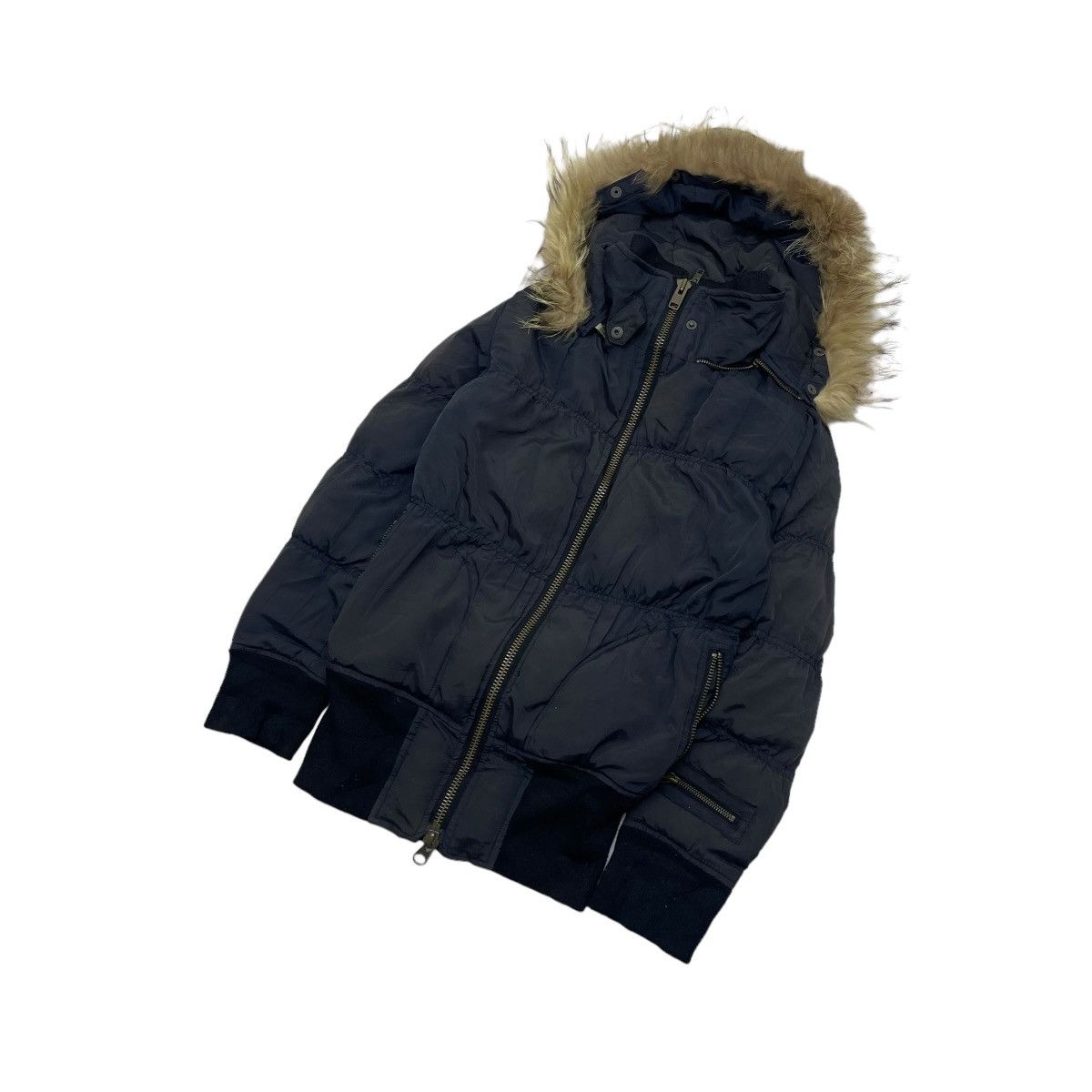 Japanese Brand Live Boat Puffer Snorkel Parka Faux Fur Jacket Size M / US 6-8 / IT 42-44 - 3 Thumbnail