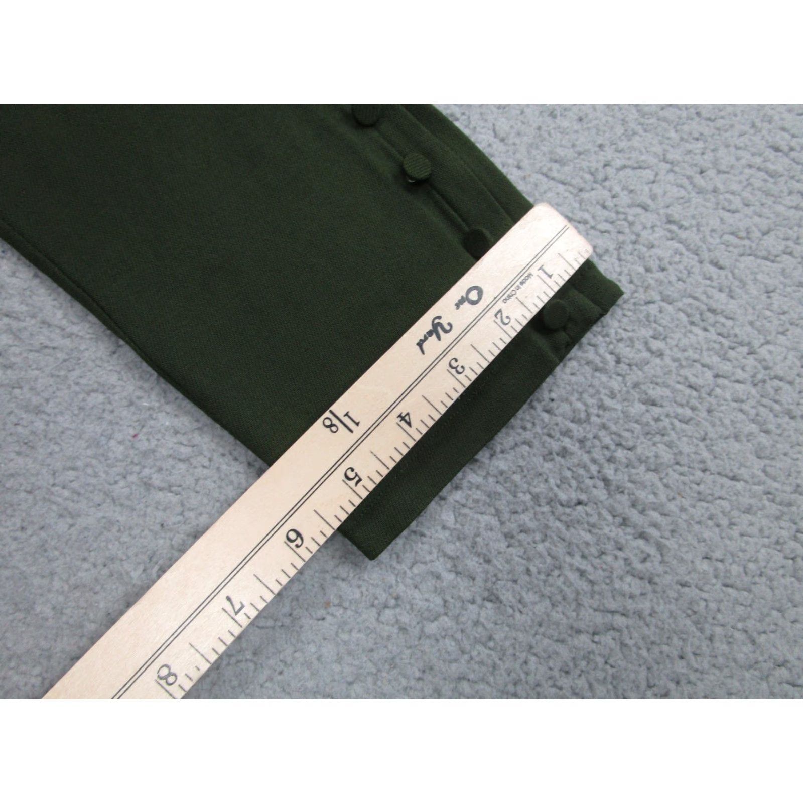 Vintage Tularosa Leggings Womens XL Green Ankle Pants Stretch Button Zip Side Hem - HEM, Elastic Waist, Solid Size 40" / US 18 - 6 Thumbnail