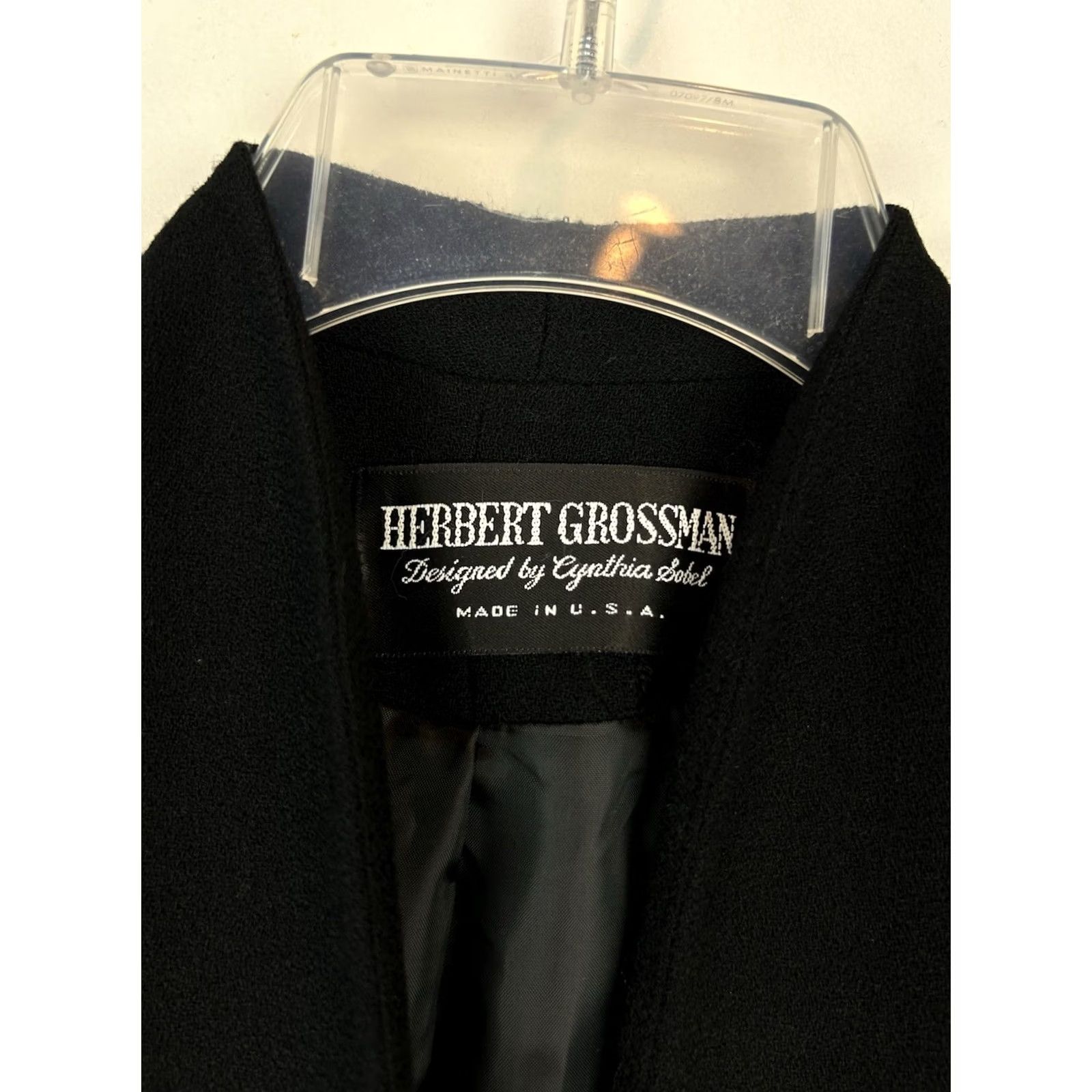 Vintage Vtg Herbert Grossman Blazer Womens 8 Black Wool Jacket Cynthia Sobel Union Made Size M / US 6-8 / IT 42-44 - 3 Thumbnail