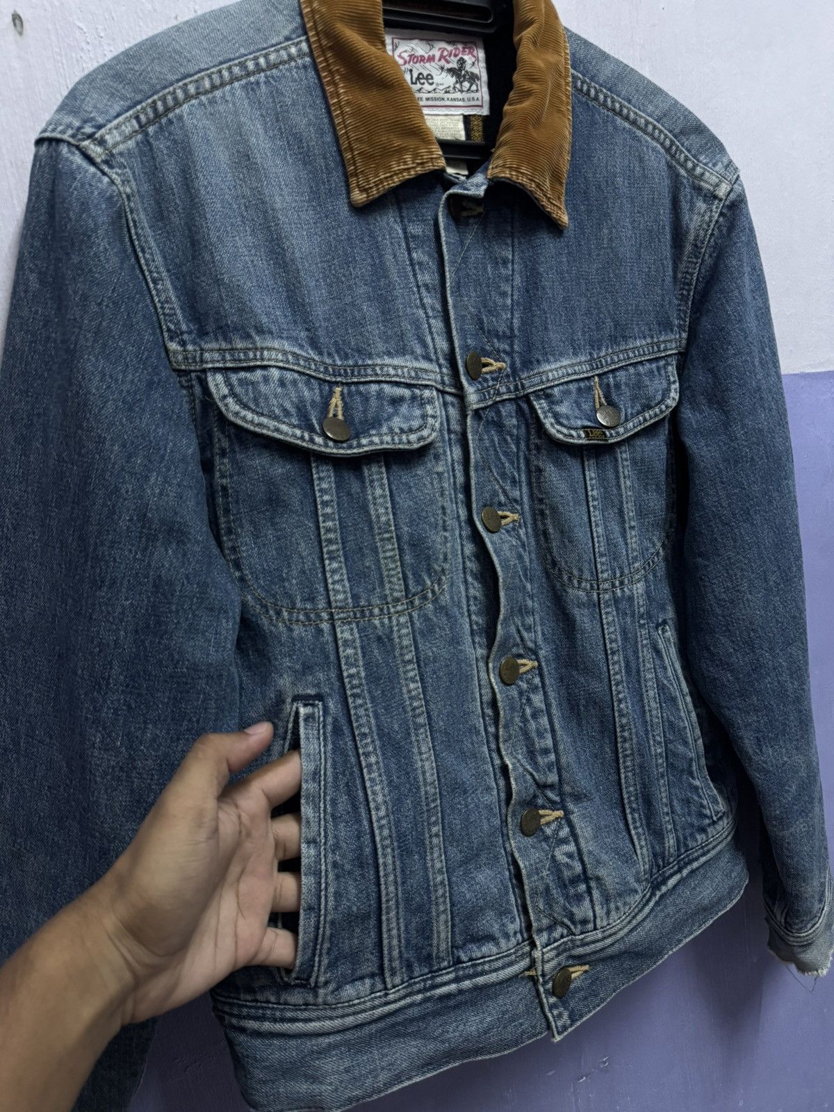 Lee Vintage 70s Lee storm Rider Blanked Linen Denim Jacket Size US M / EU 48-50 / 2 - 4 Thumbnail