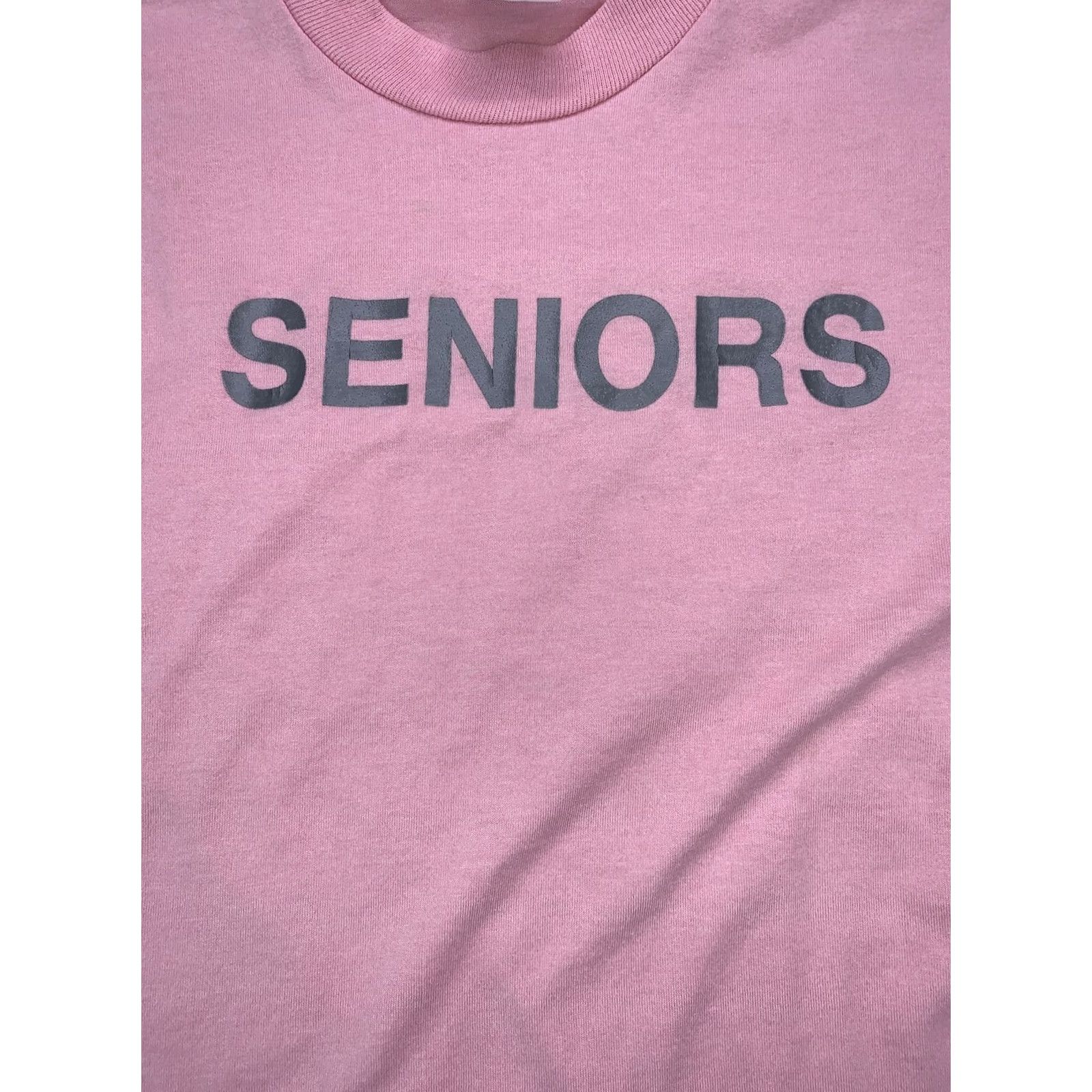 Jerzees VINTAGE 90s Pink Seniors Graphic T Shirt Jerzees Adult Small USA Made - Shirt Unisex Adults S Pink 90s T-Shirt Boys? Size S / US 4 / IT 40 - 2 Thumbnail