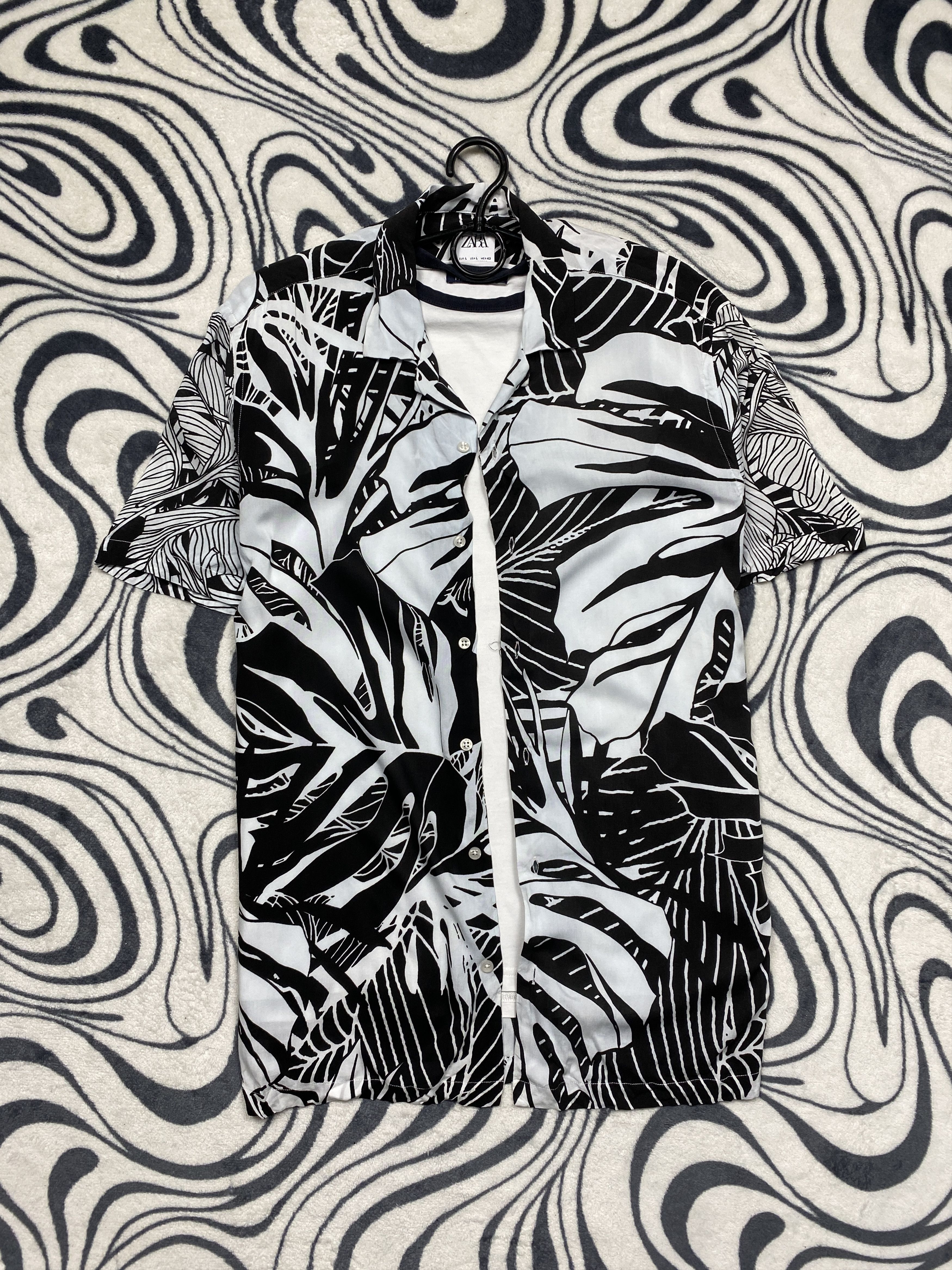 Zara Zara Mens Hawaiian Shirt Floral Print Size US L / EU 52-54 / 3 - 1 Thumbnail