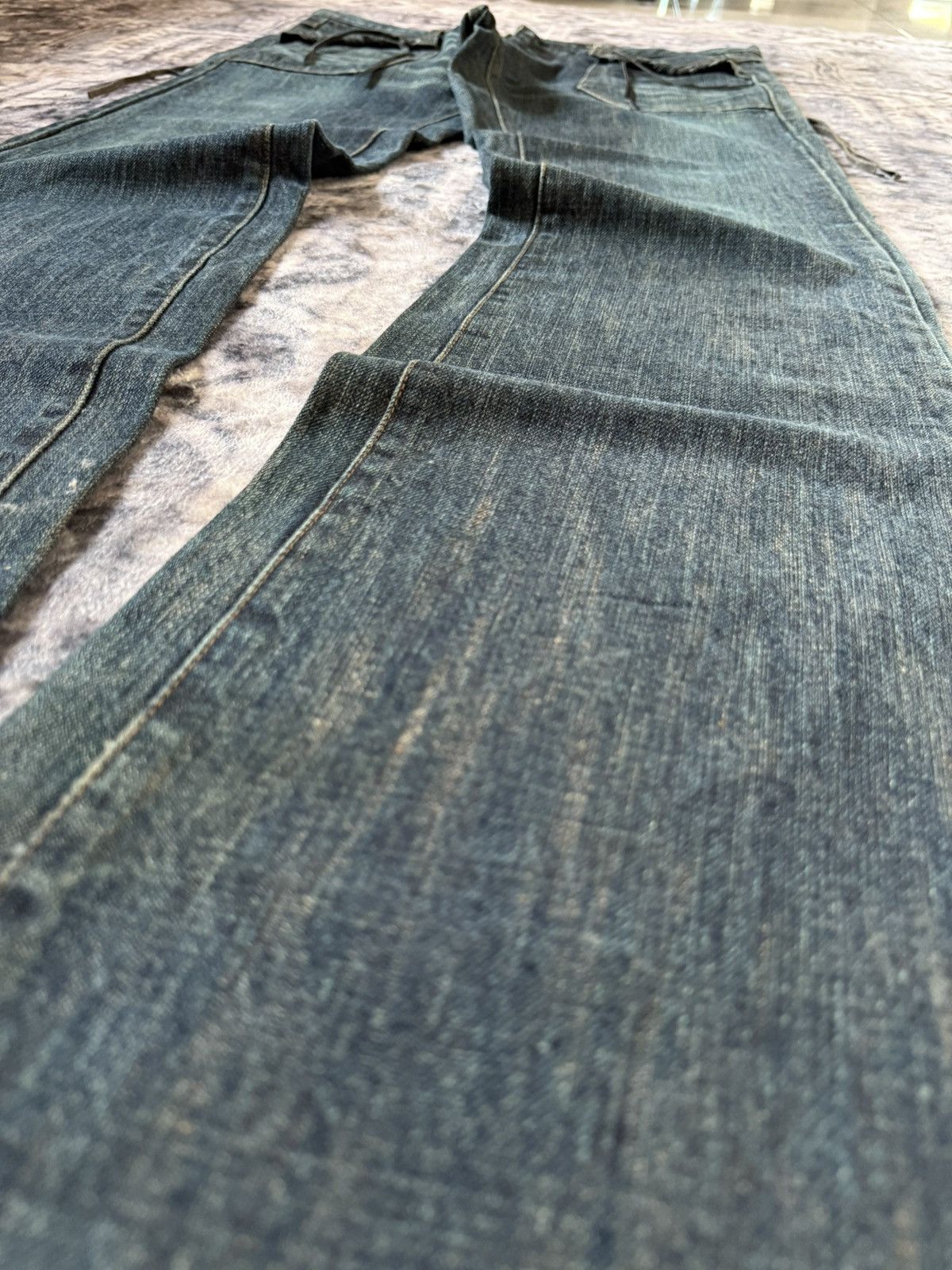 L7 Real Hip L7 Real Hip Leather Lace-up Braided Pocket Flared Jeans Size US 32 / EU 48 - 14 Thumbnail