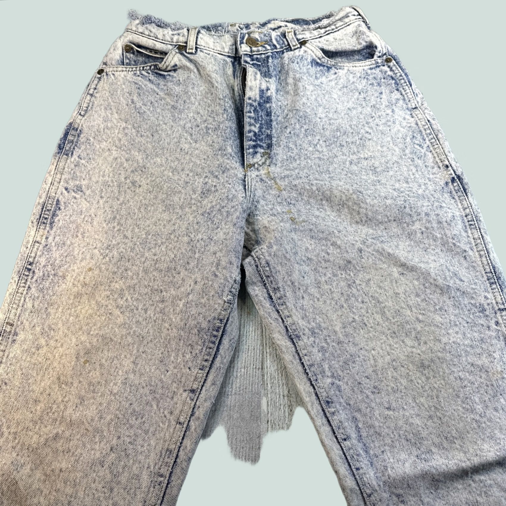 Lee VINTAGE Lee Frosted Rider VTG 12P Relaxed Leg Tapered Acid Wash 80s Mom Jeans USA Size 34" / US 12 / IT 48 - 1 Thumbnail
