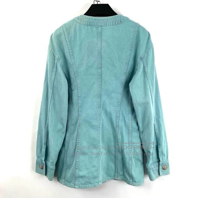 Chanel Chanel Blue Camellia Denim Jacket. Size US XS / EU 42 / 0 - 3 Thumbnail