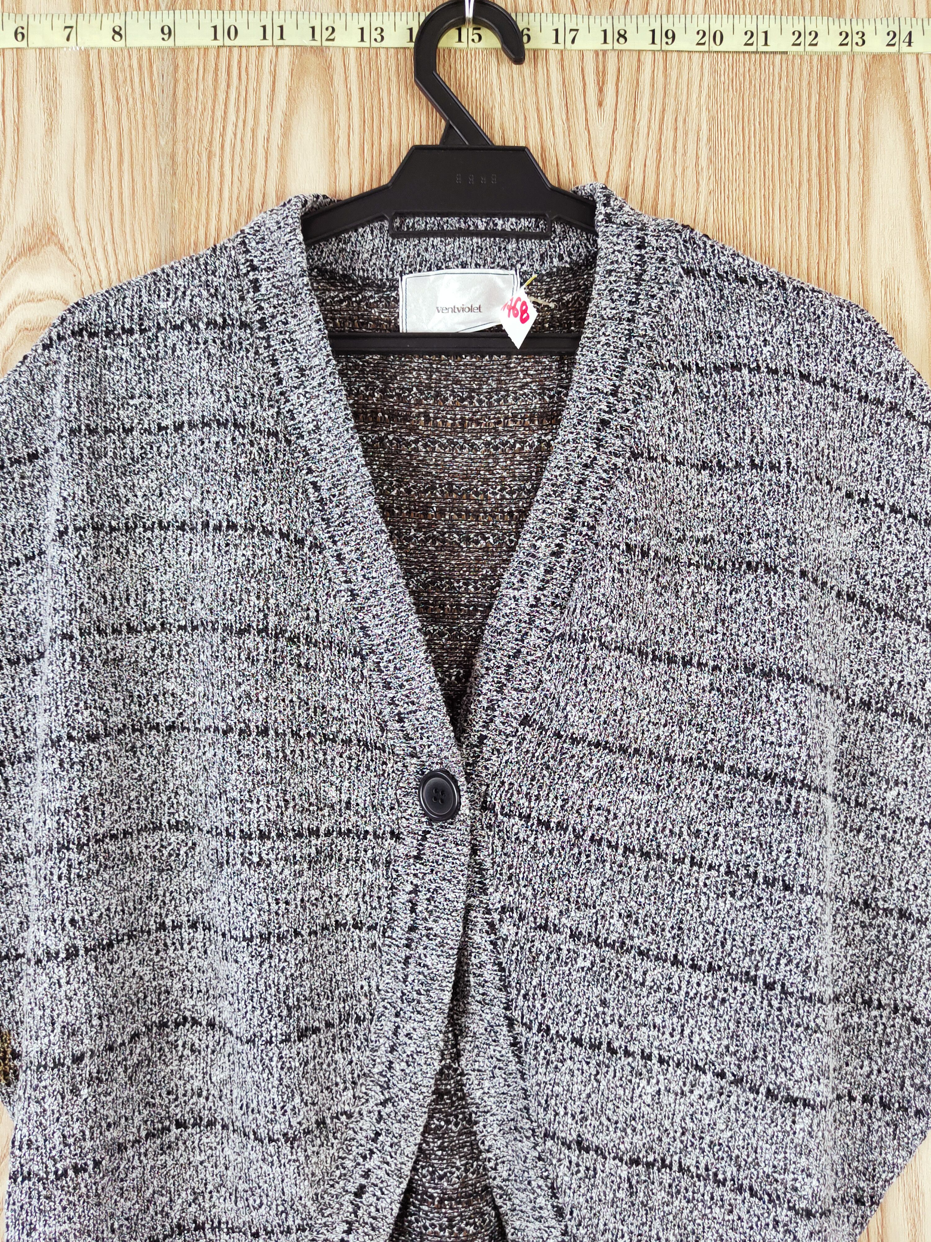 Japanese Brand Ventviolet batwing Black Knitwear Cardigan #W768 Size M / US 6-8 / IT 42-44 - 2 Thumbnail