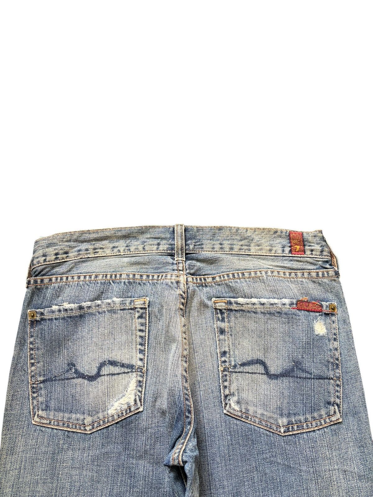 7 For All Mankind Vintage 7 For All Mankind Faded Wash Distress Flare Jeans Size 29" - 4 Thumbnail