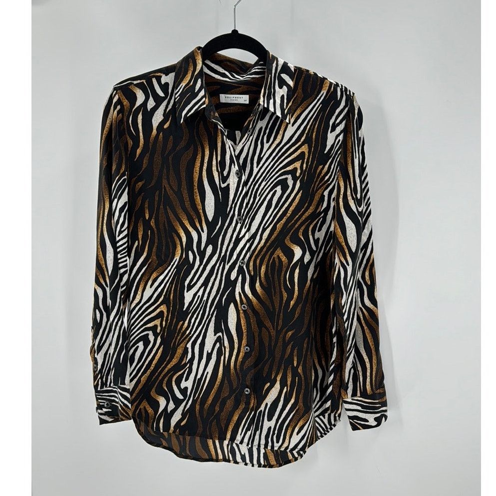 Equipment EQUIPMENT Reese Clean Zebra Print Silk Shirt Blouse bold Size S / US 4 / IT 40 - 2 Thumbnail