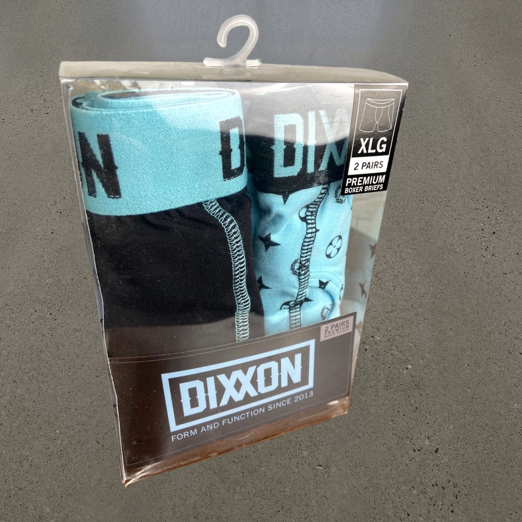 Dixxon Boxer Briefs 2-Pack Premium Underwear Form Function Black Blue Xlg Mens, Men's (Size 46r)