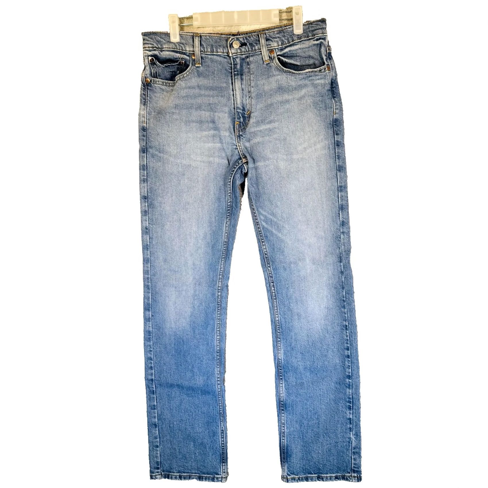 Levi's Levi's 513 Jeans Mens 32x32 Blue Light Wash Slim Straight Stretch Denim Zip Fly Size US 32 / EU 48 - 5 Thumbnail