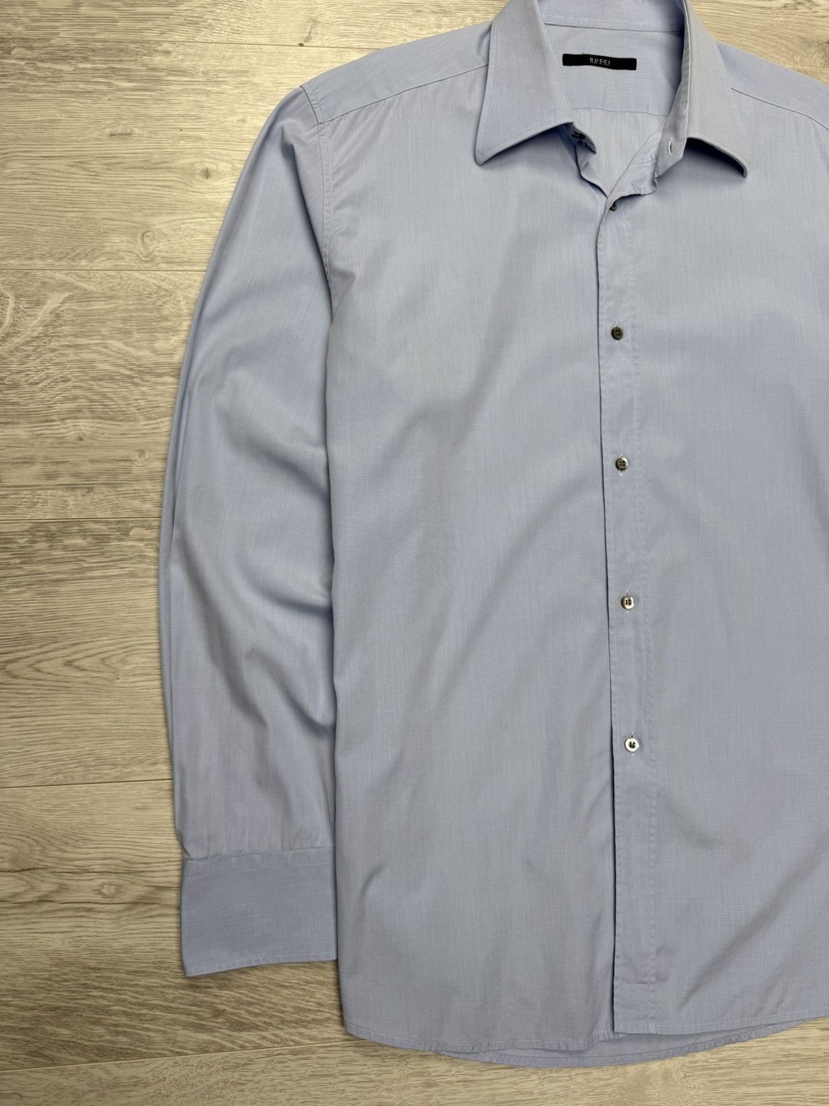 Gucci Vintage Gucci Men’s Blue Cotton Long Sleeve Button Up Shirt Size US L / EU 52-54 / 3 - 4 Thumbnail