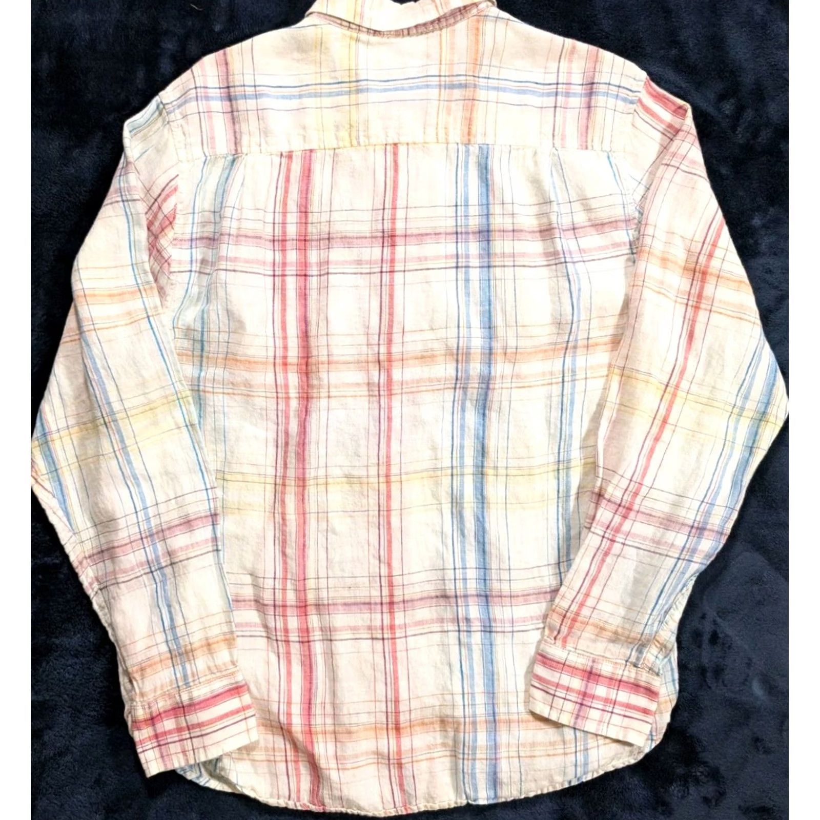 Tommy Bahama Tommy Bahama Button-Up Shirt Long Sleeve Linen Plaid Ivory White M Men’s Size US M / EU 48-50 / 2 - 6 Thumbnail