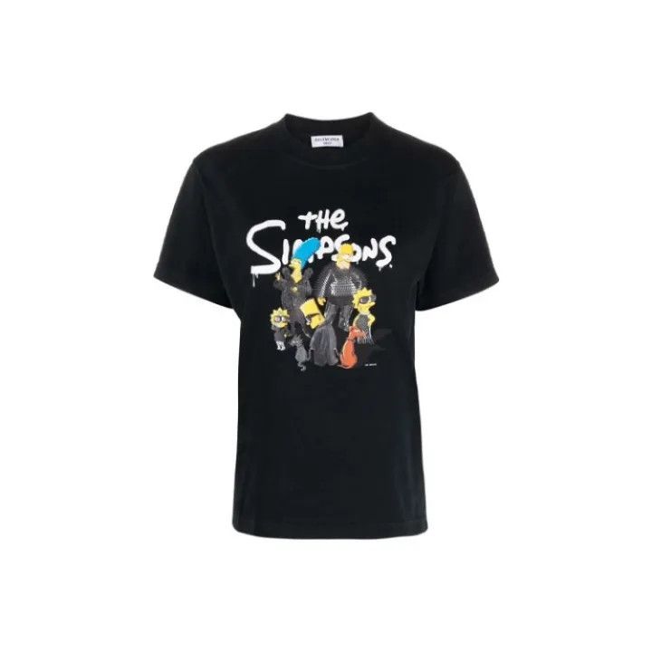 Balenciaga Balenciaga Black Graphic Print Short Sleeve T-Shirt 0079 Size M / US 6-8 / IT 42-44 - 1 Thumbnail