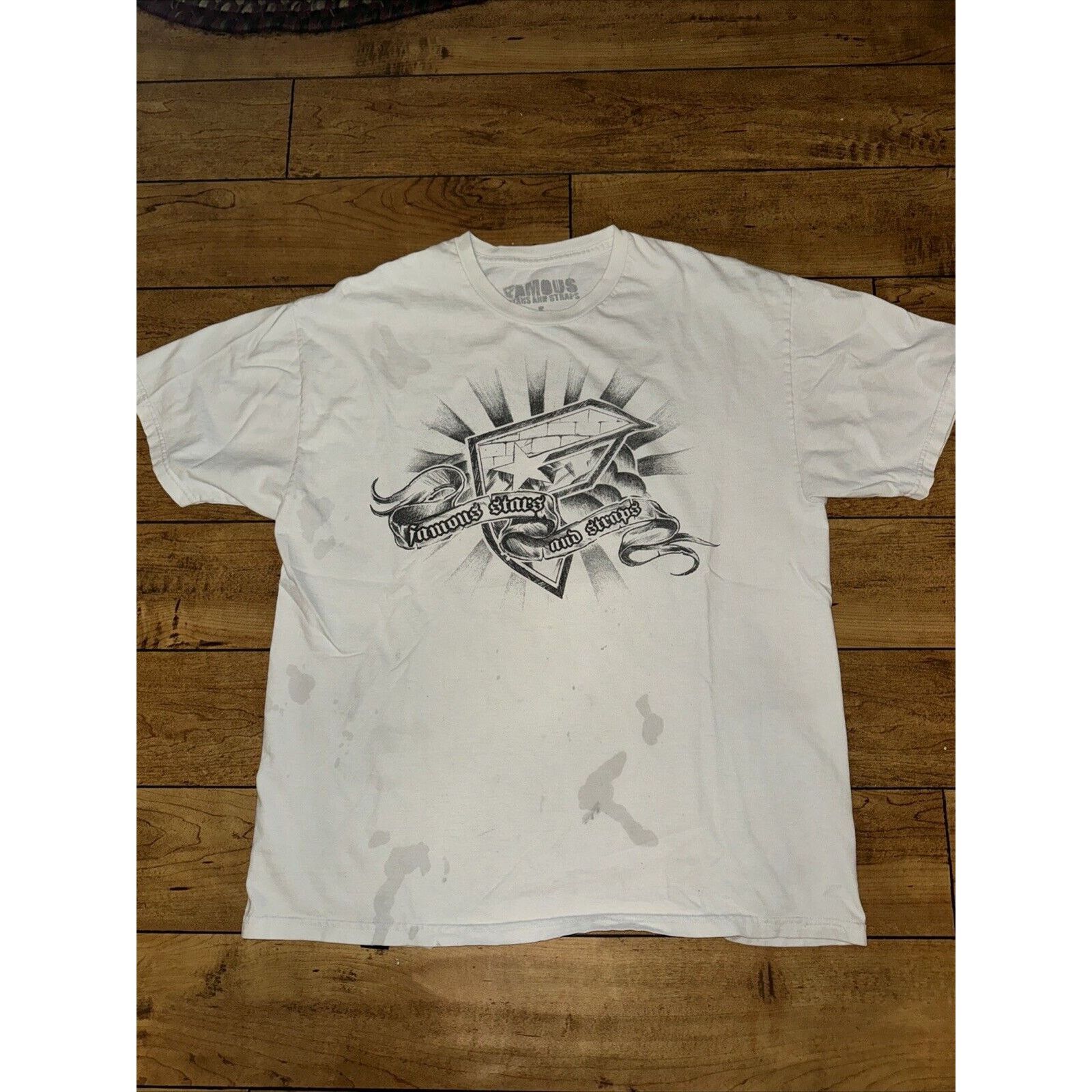 Band Tees × Famous Stars And Straps × Vintage Famous Stars And Straps T-Shirt White Large Y2K 21x26 Size US L / EU 52-54 / 3 - 1 Thumbnail