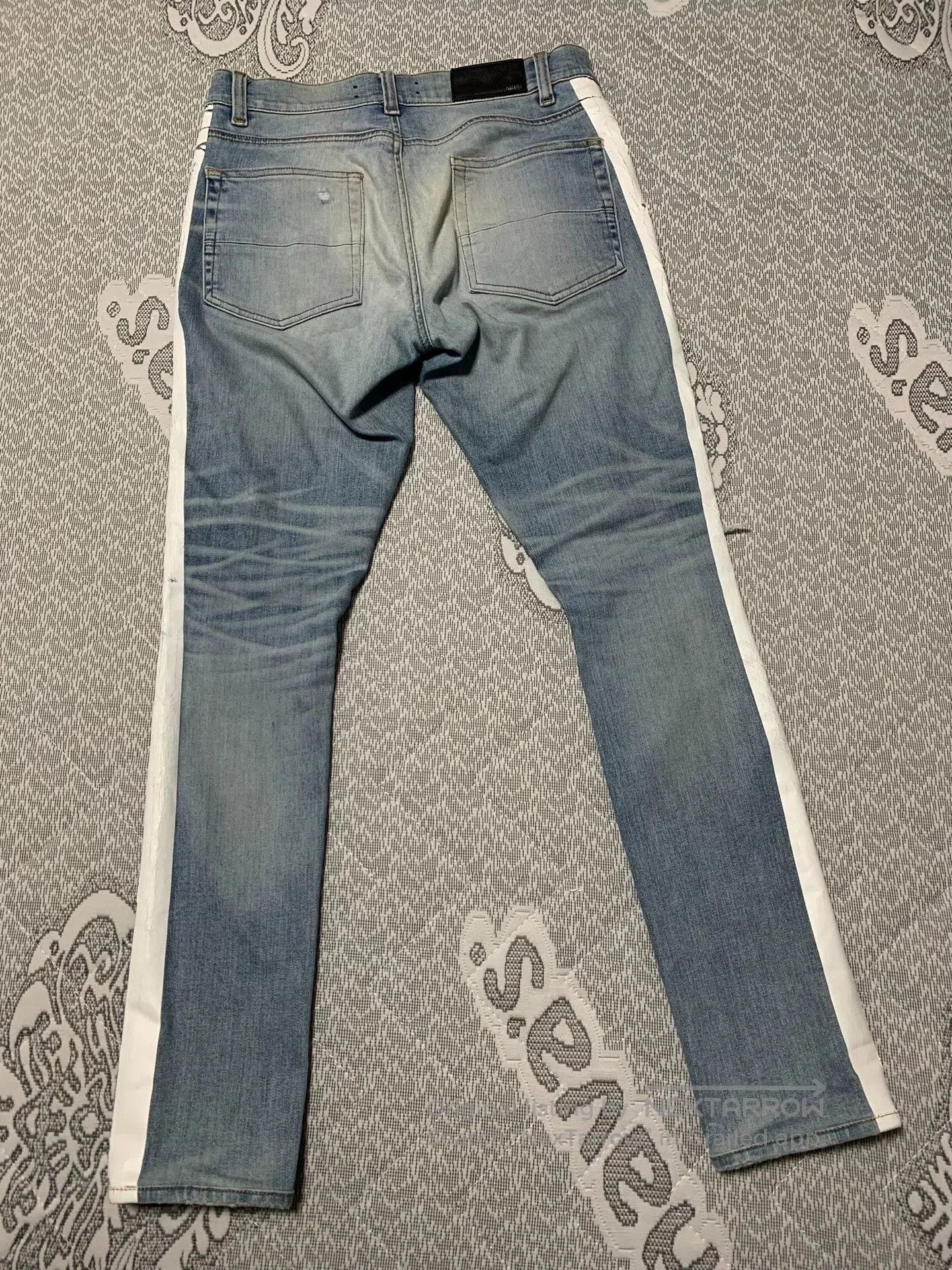 Amiri AMIRI Striped Distressed Washed Jeans. Size US 31 - 2 Thumbnail