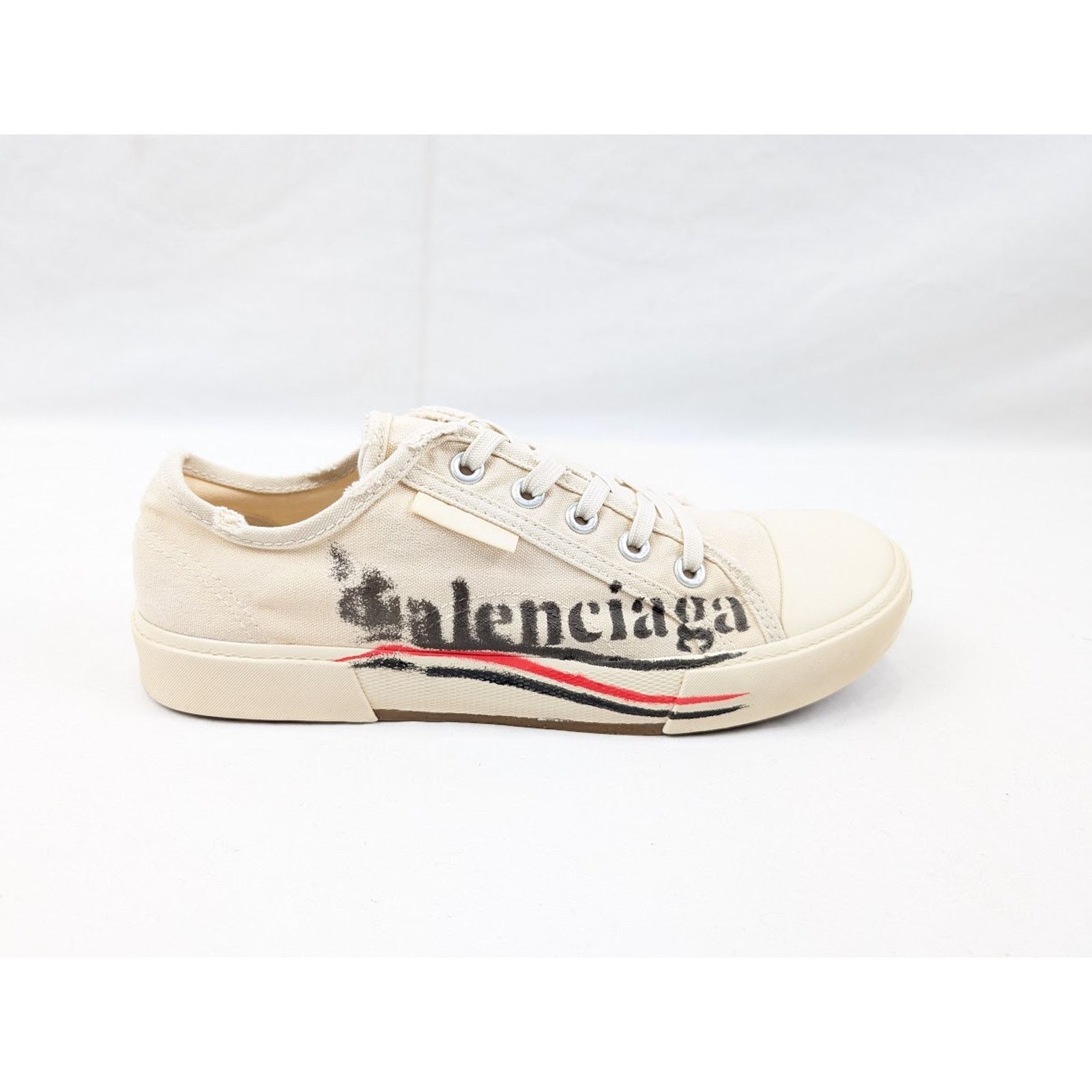 Balenciaga o1rshd1 Paris Low-Top Sneakers in White Size US 7 / EU 40 - 1 Thumbnail