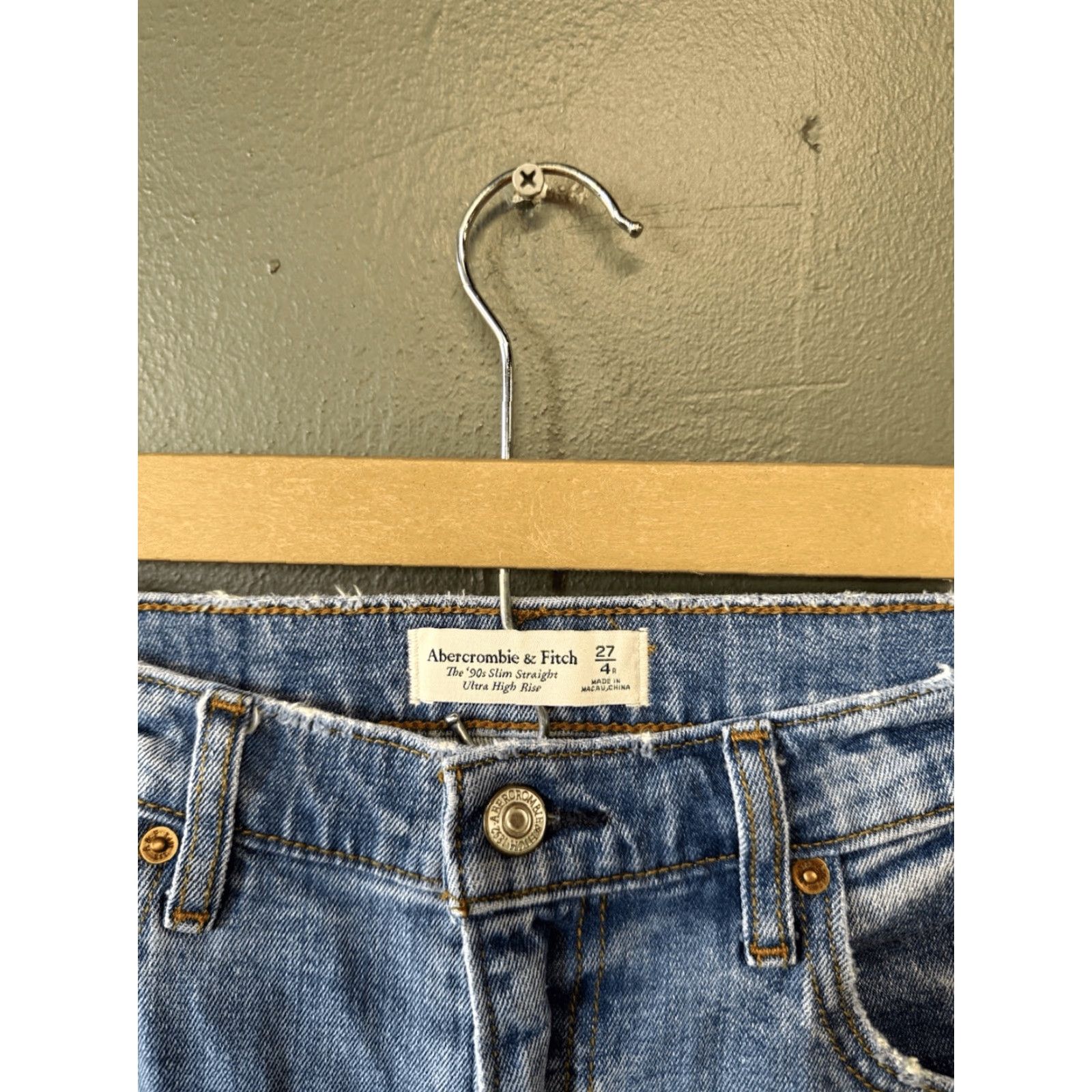 Abercrombie & Fitch Abercrombie & Fitch Jeans Women's Slim Straight High Rise 90s Blue 27/4 Denim 5-Pocket Size 27" / US 4 / IT 40 - 3 Thumbnail