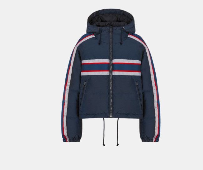 Dior o1w1db10225 147C2 Hooded Cropped Puffer Jacket in Multicolor Size XS / US 0-2 / IT 36-38 - 1 Thumbnail