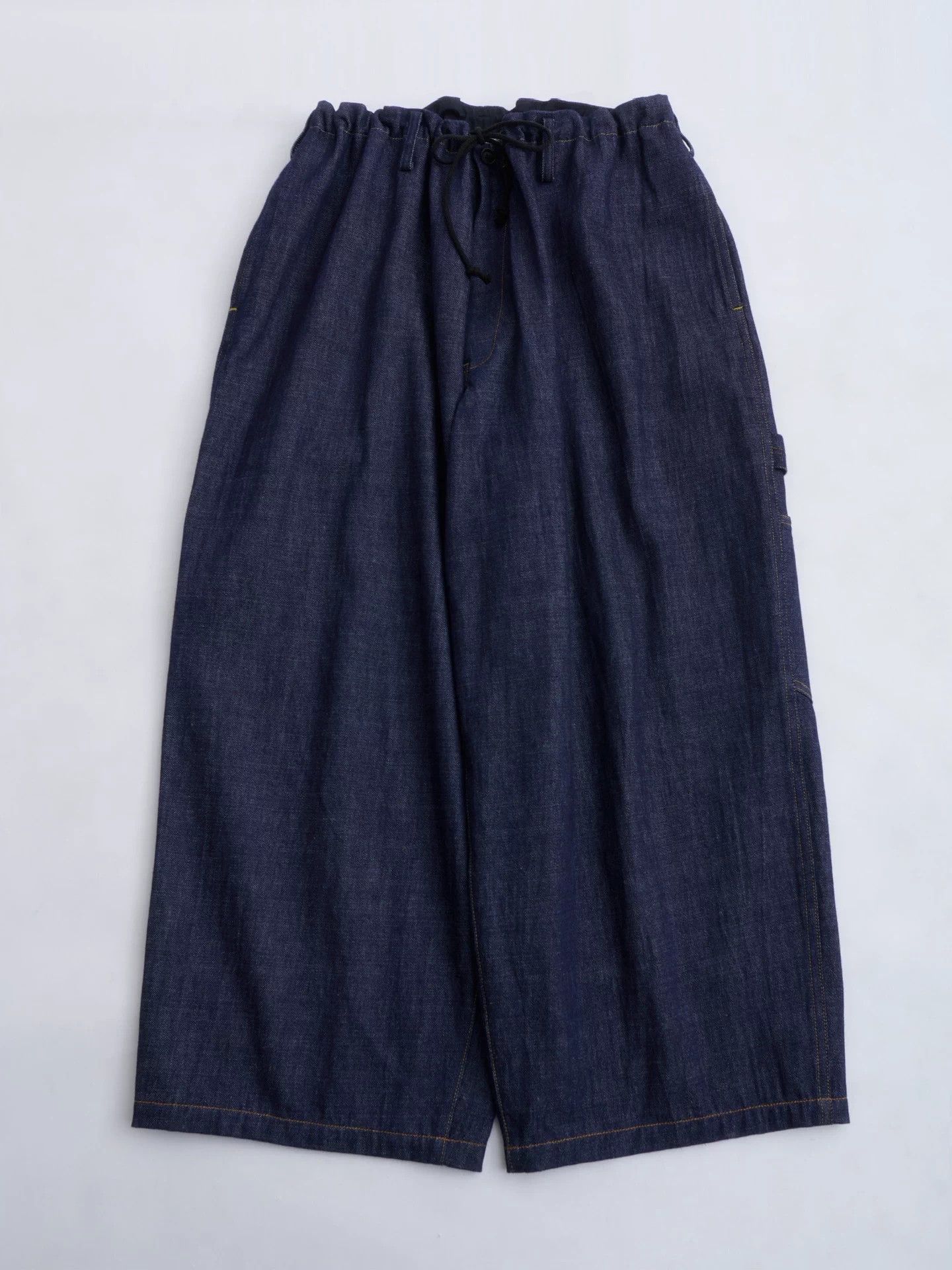 Yohji Yamamoto Yohji Yamamoto Drawstring Denim Wide-Leg Work Pants Size US 34 / EU 50 - 7 Thumbnail