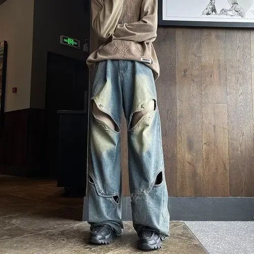 VIBE Blue Loose Distressed Denim Jeans Size US 28 / EU 44 - 6 Thumbnail