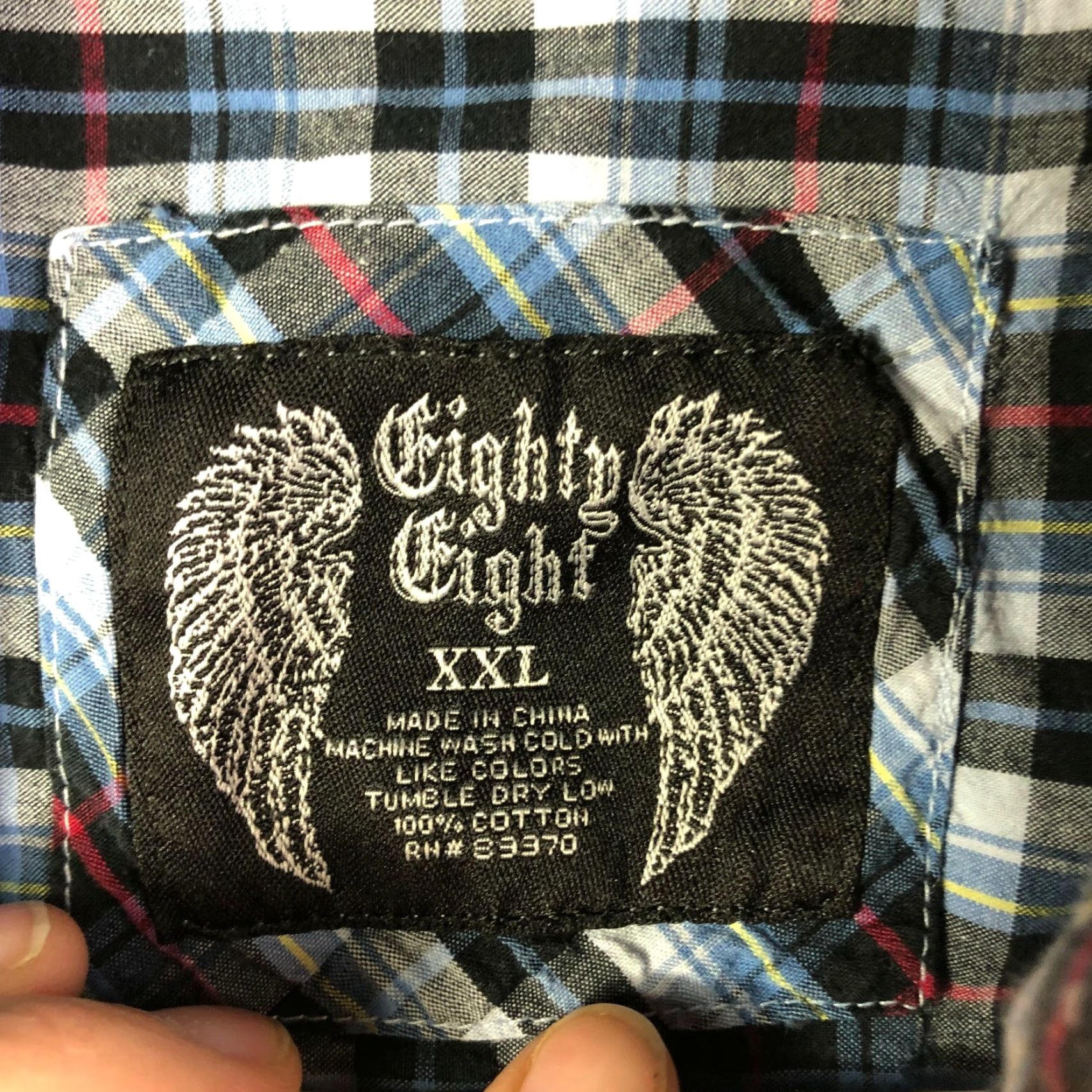 Vintage Eighty Eight Mens XXL Blue Plaid Long Sleeve Point Collar Shirt Size US XXL / EU 58 / 5 - 4 Thumbnail