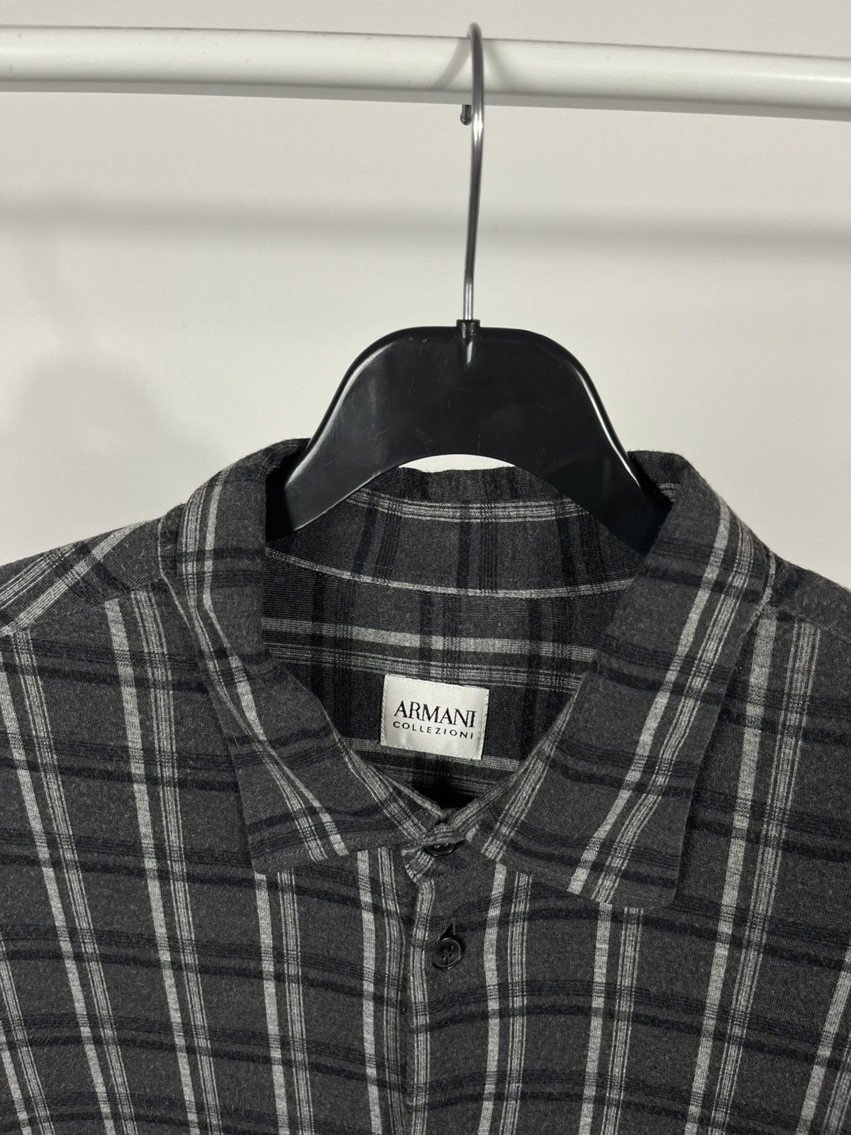 Armani Collezioni Armani Collezioni Gray Plaid Shirt Men’s L Long Sleeve Size US L / EU 52-54 / 3 - 4 Thumbnail