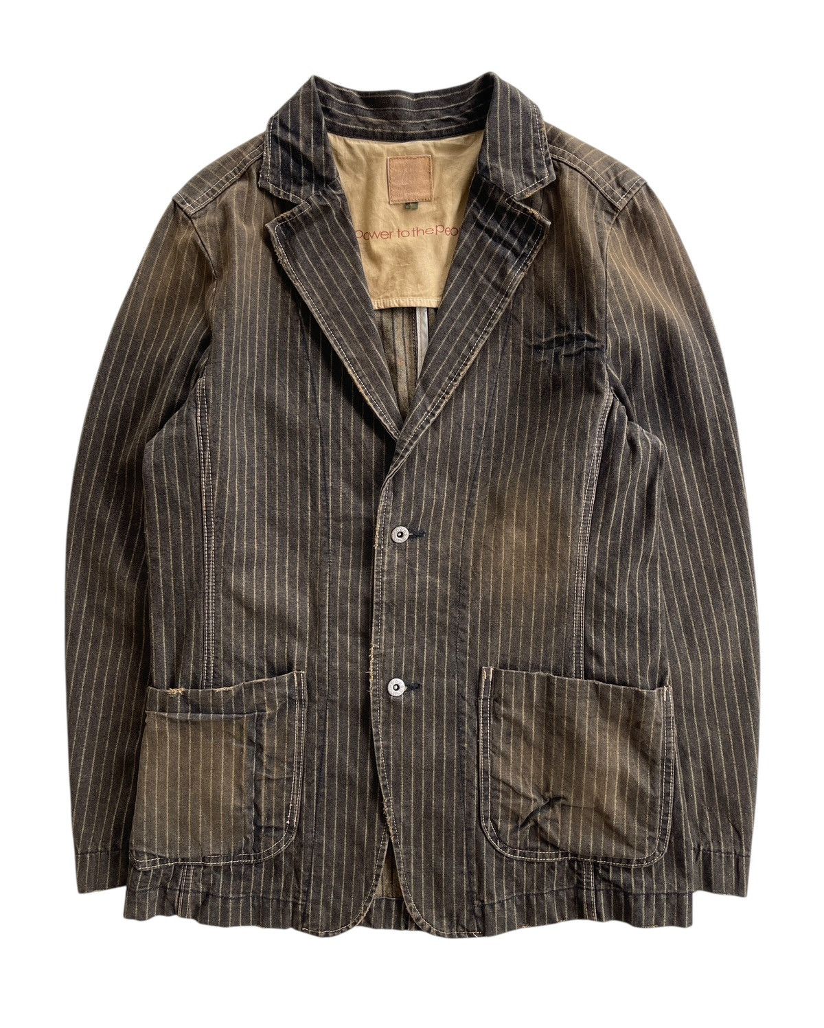 Japanese Brand PTTP Stripe Denim Chore Jacket Size US M / EU 48-50 / 2 - 1 Thumbnail
