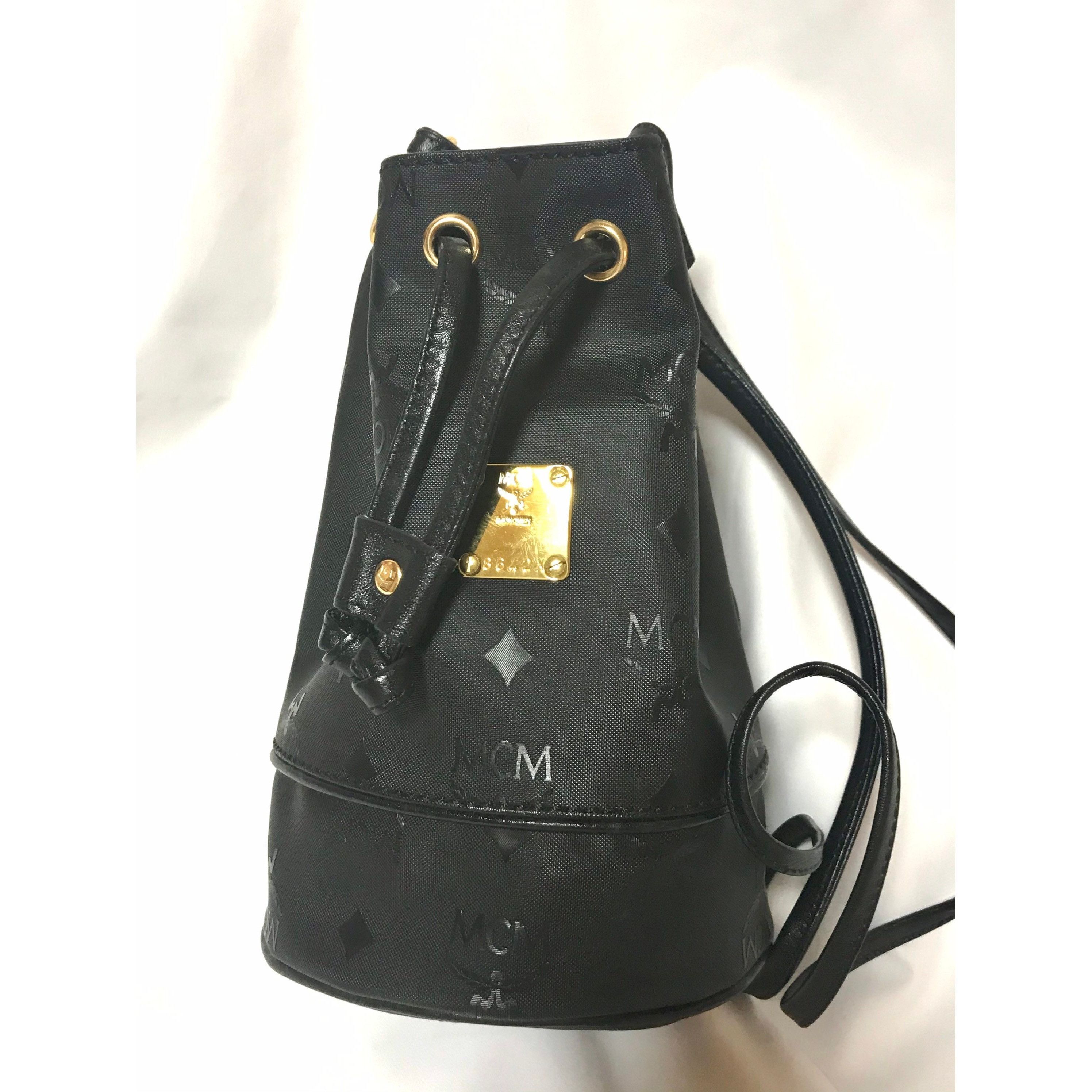 MCM MINT. Vintage MCM black monogram small hobo bucket shoulder Size ONE SIZE - 7 Thumbnail