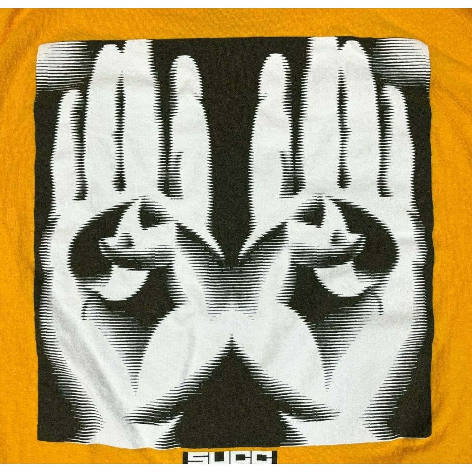 Vintage Succ International Men T-Shirt Long Sleeve Crew Neck Mustard Yellow 100% Cotton Double-Sided Graphic Sz L Size US L / EU 52-54 / 3 - 4 Thumbnail