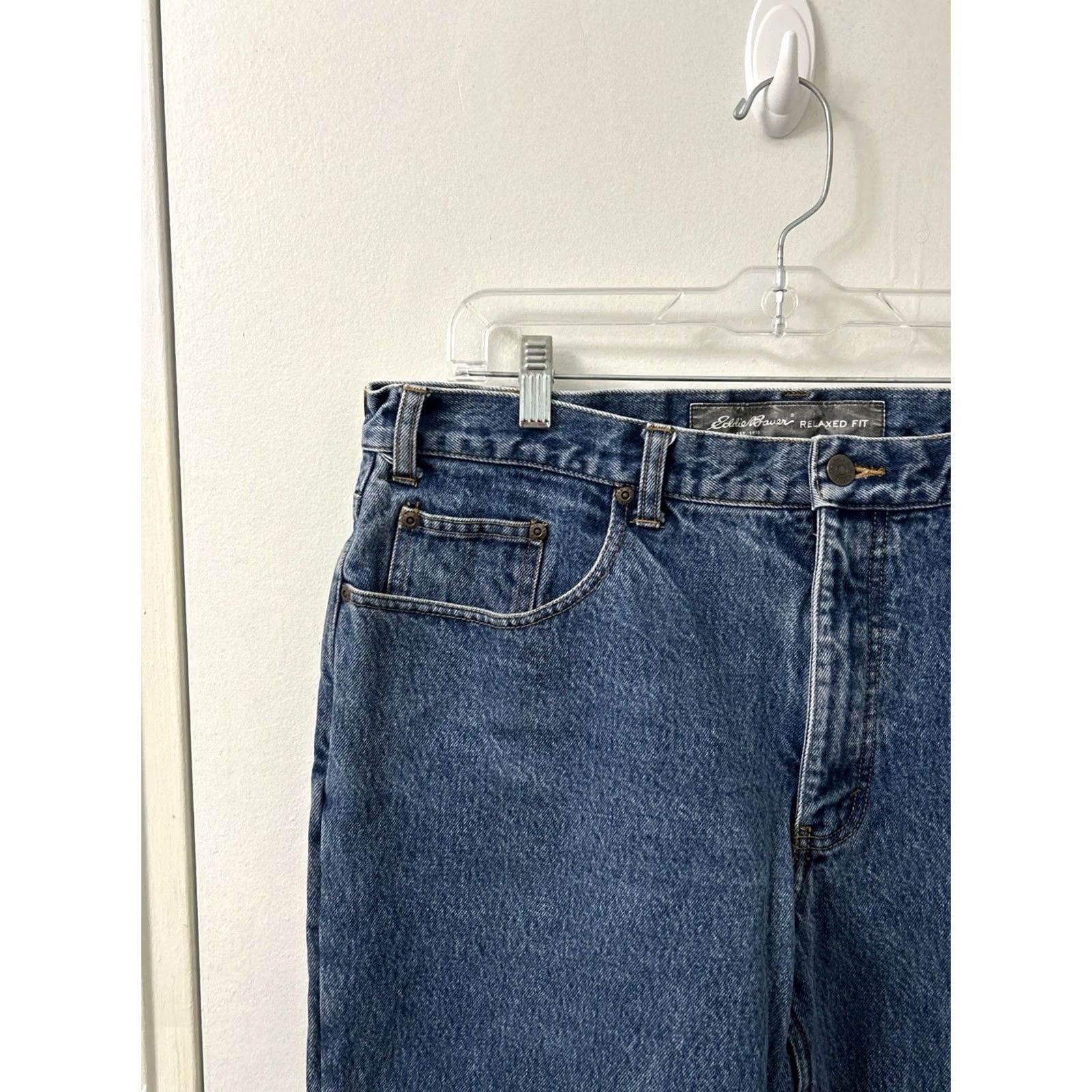 Eddie Bauer VINTAGE Eddie Bauer Jeans Mens 38x30 Blue Flannel Lined Relaxed Fit Denim 5-Pocket Zip Button Cotton Denim Size US 38 / EU 54 - 4 Thumbnail