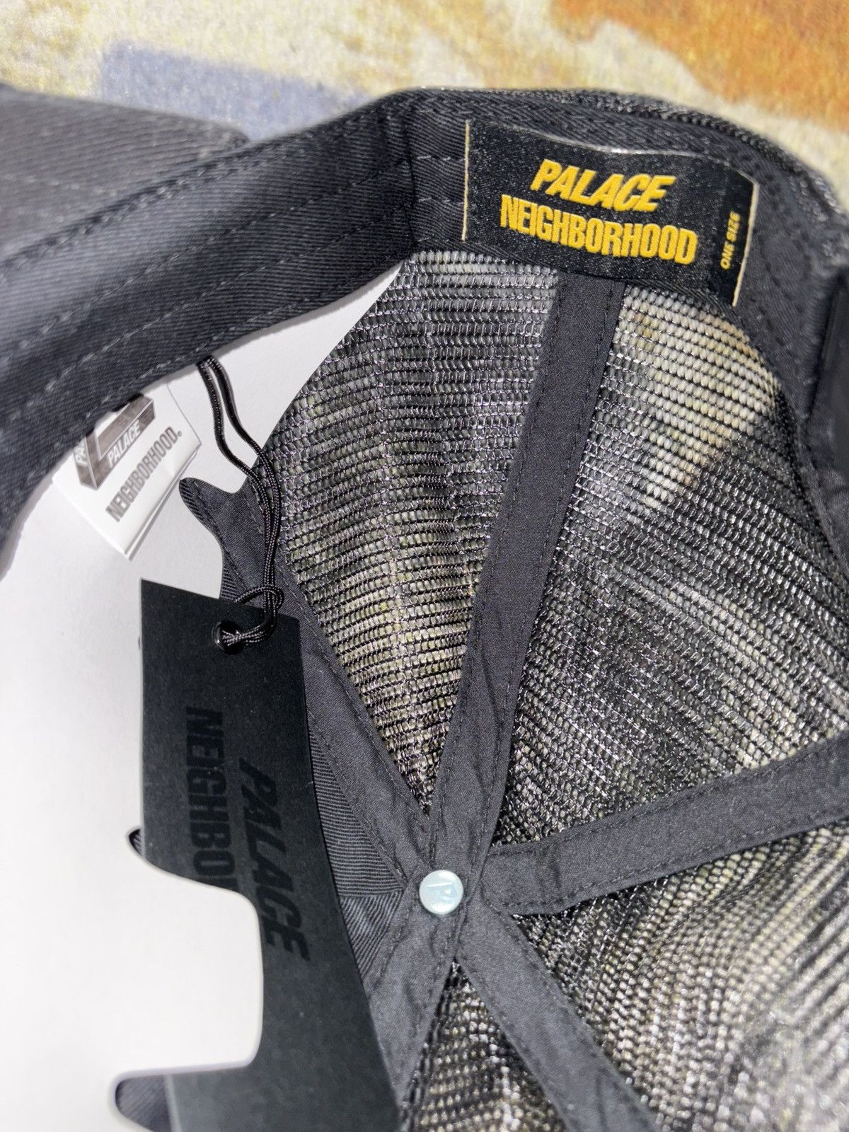 Palace Palace x Neighborhood Mesh Trucker Black Denim Size ONE SIZE - 4 Thumbnail