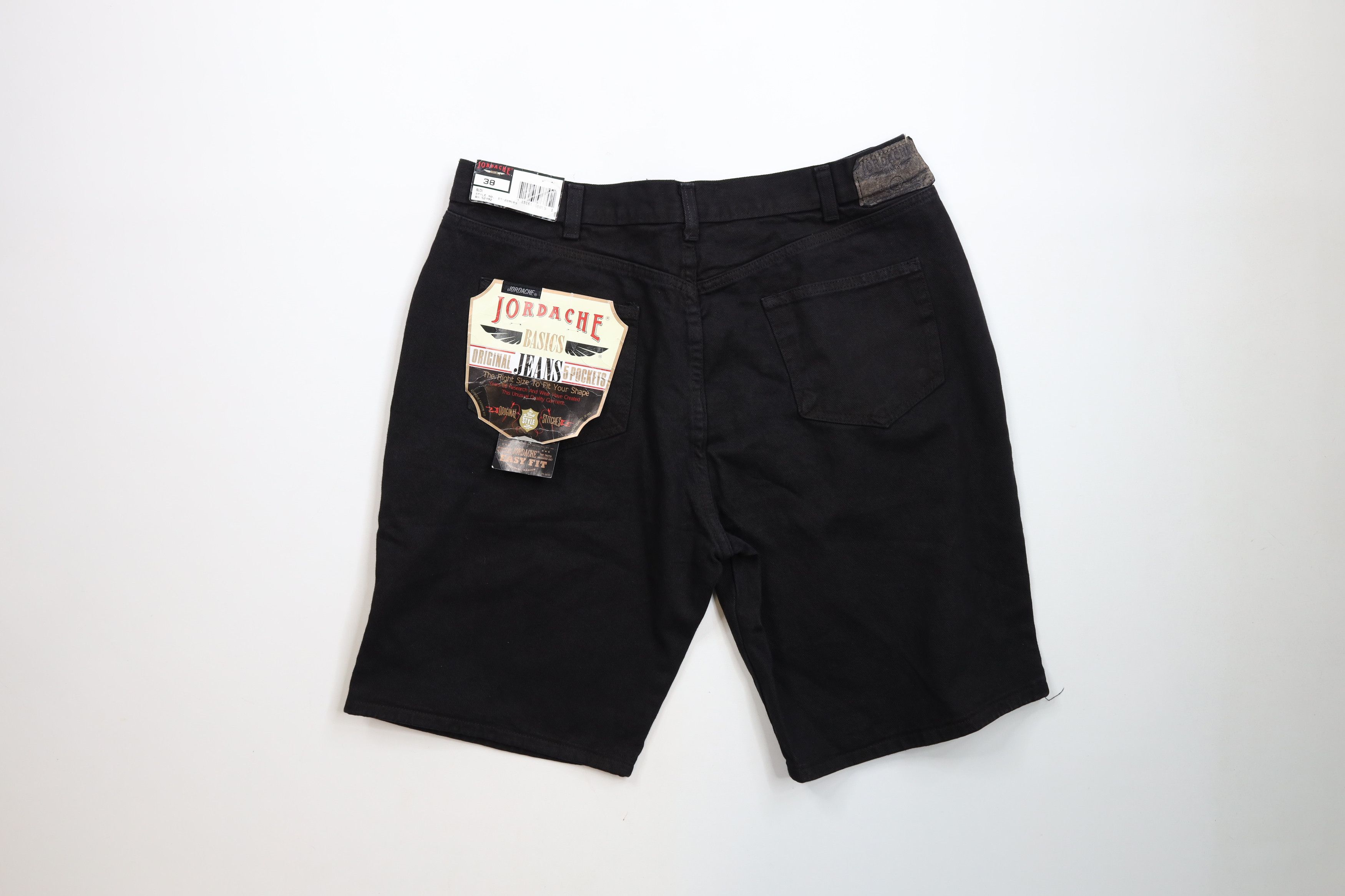 Vintage Deadstock Vintage 90s Streetwear Fit Denim Shorts Black Size US 38 / EU 54 - 7 Thumbnail