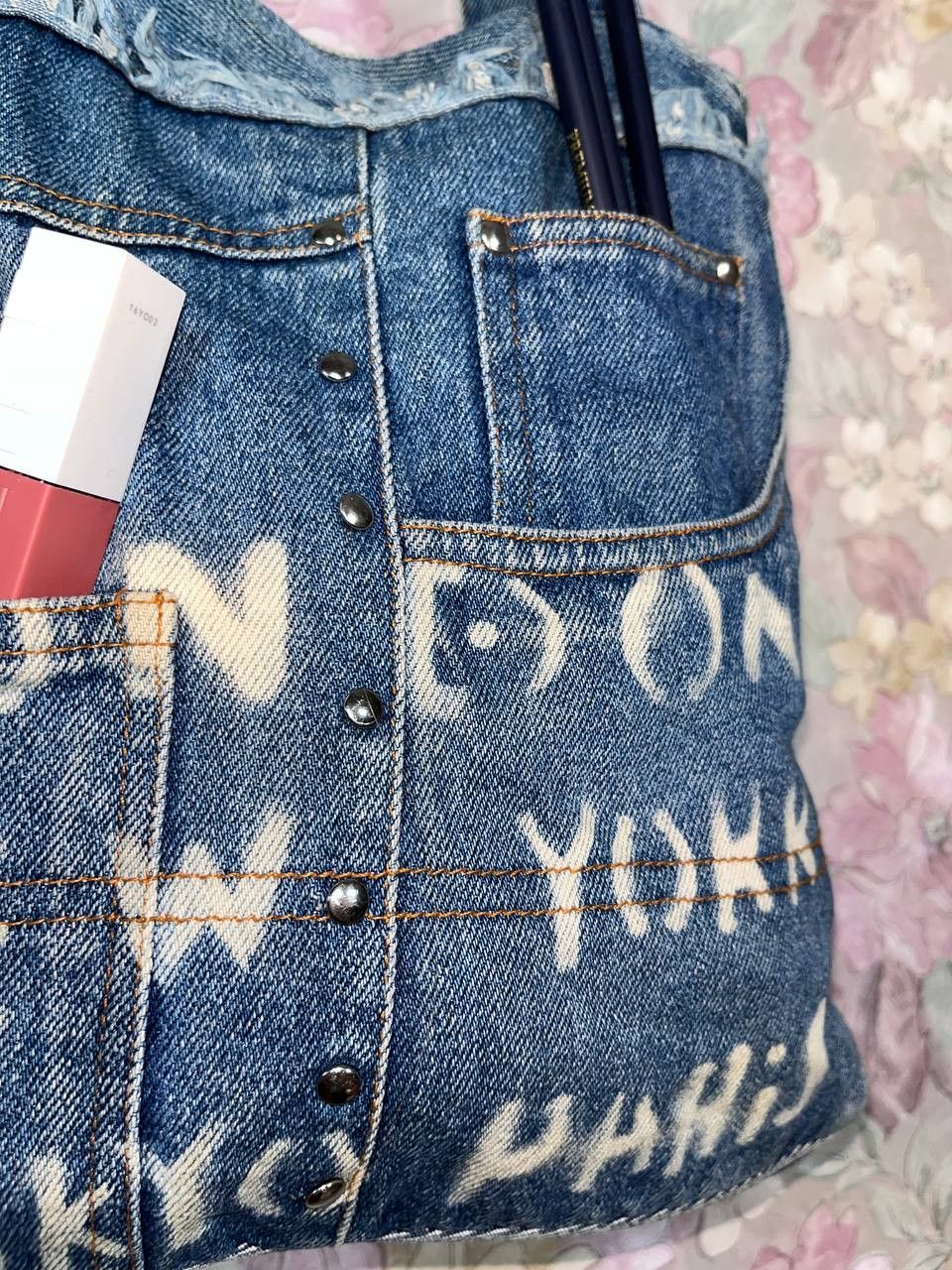 Hysteric Glamour Vintage 90s Y2K Shoulder Bag Distressed Denim Jean diesel Size ONE SIZE - 2 Thumbnail