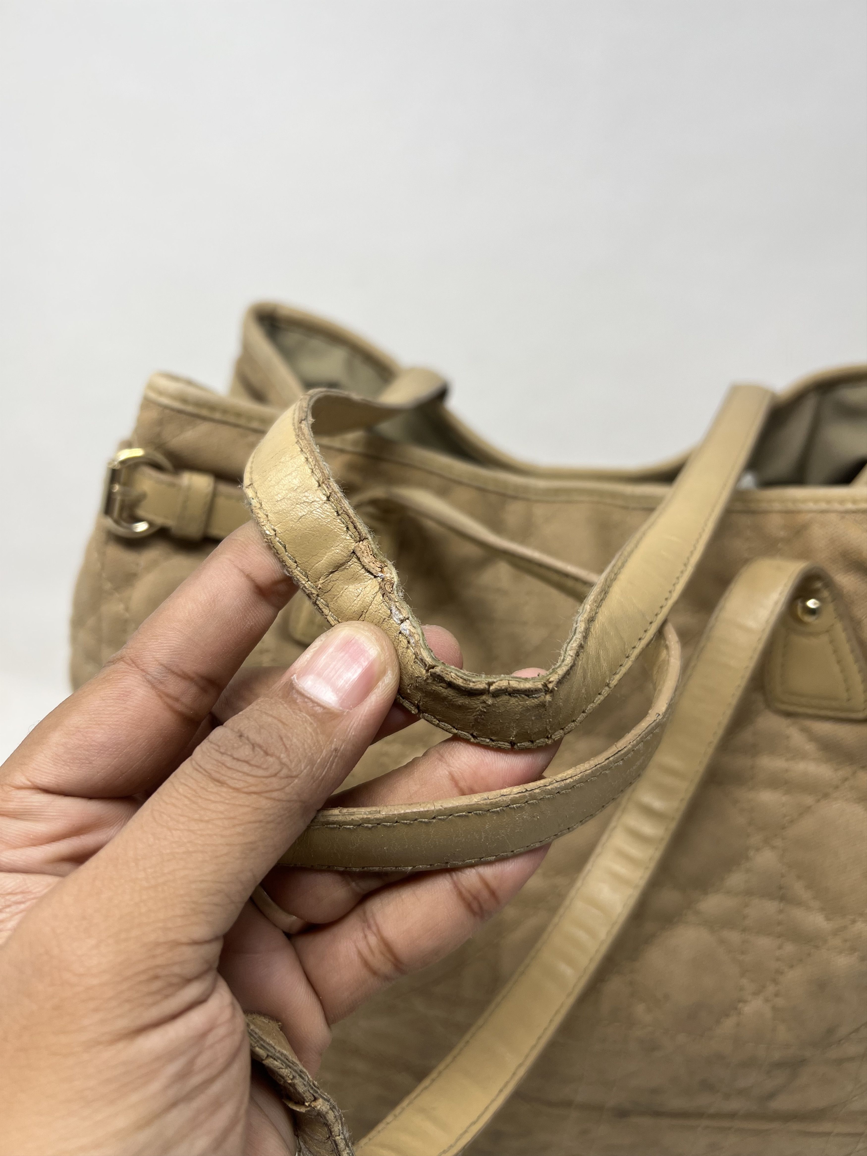 Christian Dior Monsieur Christian Dior Panarea Cannage Quilted Canvas Tote Size ONE SIZE - 7 Thumbnail