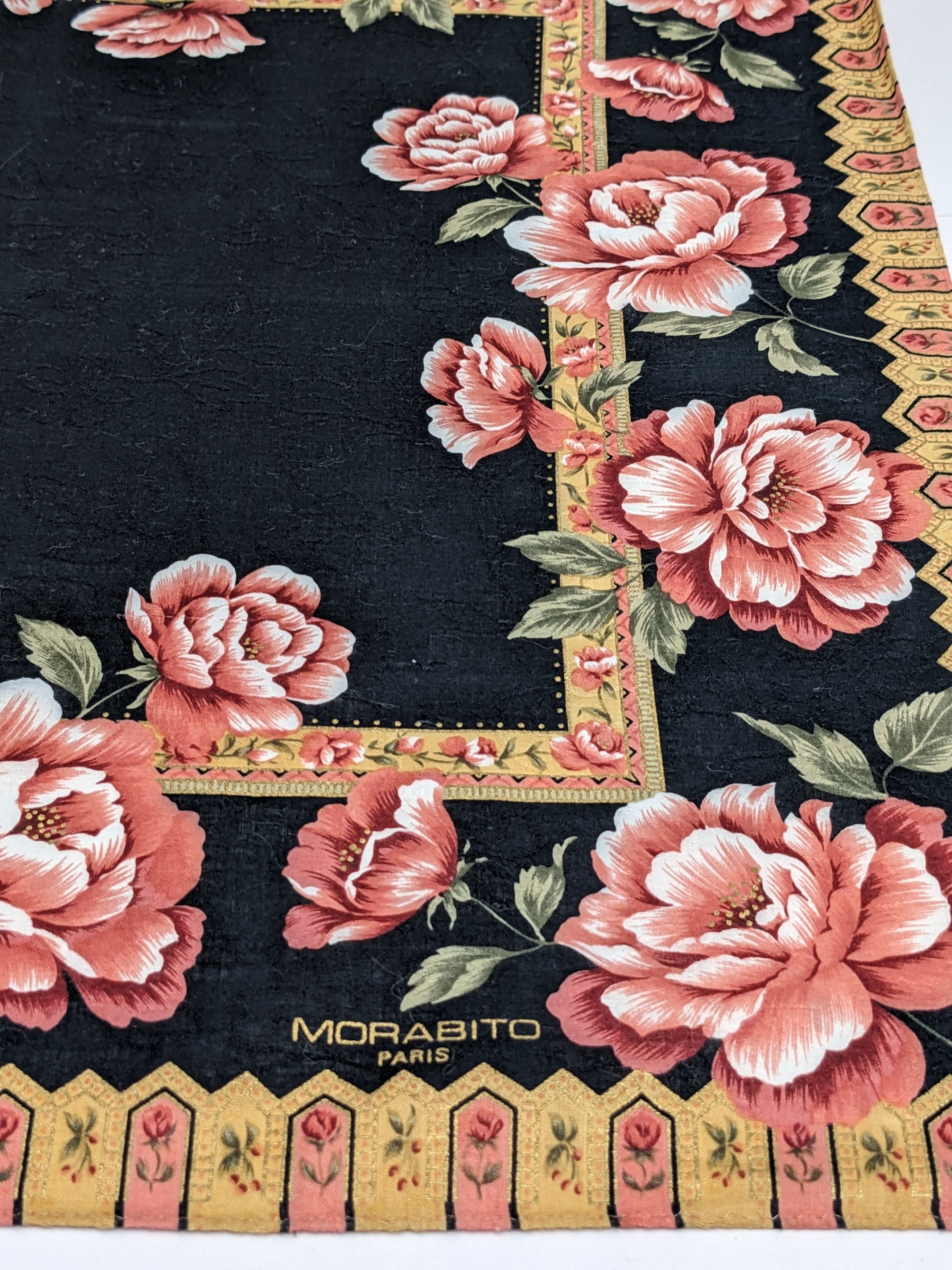 Other Morabito Paris Designer Scarf Romantic Floral Rose Motif Size ONE SIZE - 2 Thumbnail