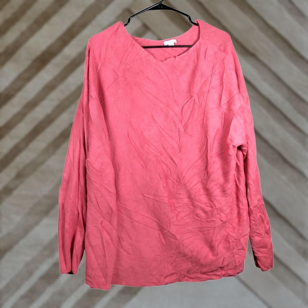 Pinko J Jill Womens Sweater Blush Pink Crew Neck Long Sleeve Criss Cross Back Large Size L / US 10 / IT 46 - 1 Thumbnail