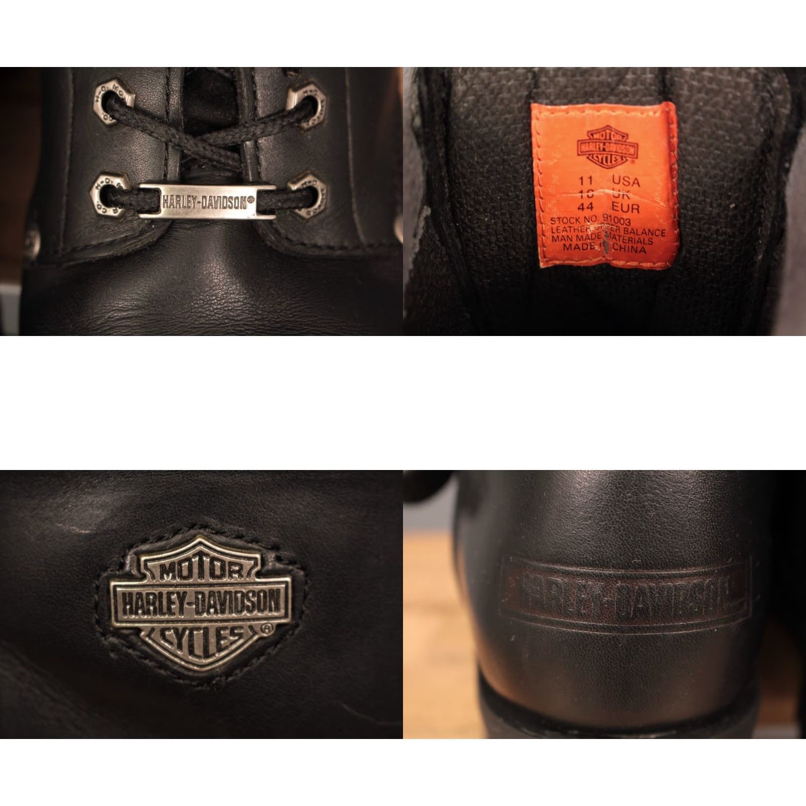 Harley Davidson Harley Davidson Boots Mens 1990s Biker Leather Black Sz 11 Motorcycle 90s Vintage Condition Excellent Size US 11 / EU 44 - 8 Thumbnail