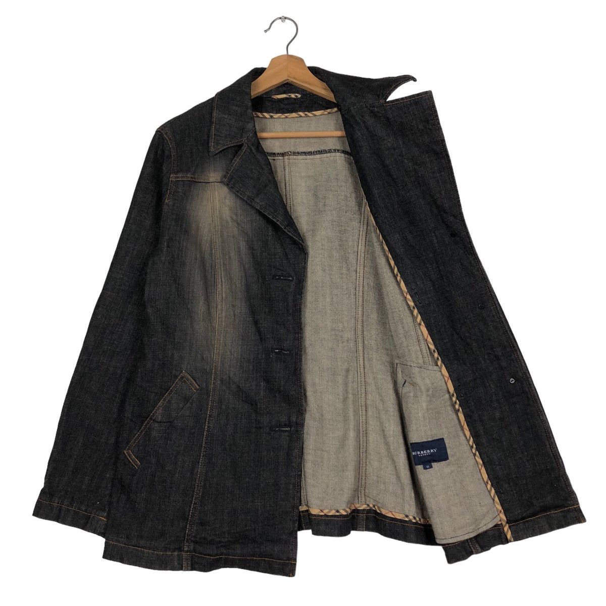 Burberry 🔥Vintage Biker Denim Jacket Burberry London Size US M / EU 48-50 / 2 - 11 Thumbnail
