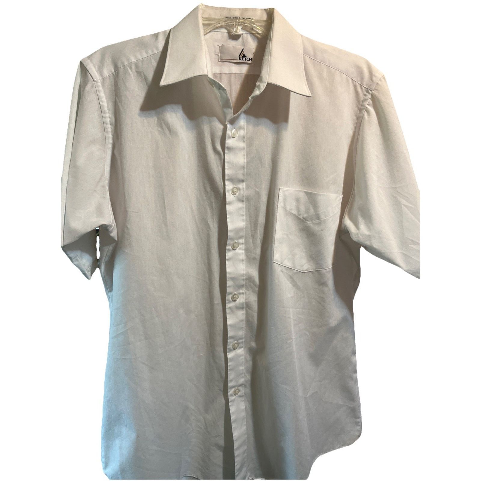 Puritan Ketch VTG mens 15.5 White Half Sleeve Cotton Polyester shirt Size US L / EU 52-54 / 3 - 1 Thumbnail