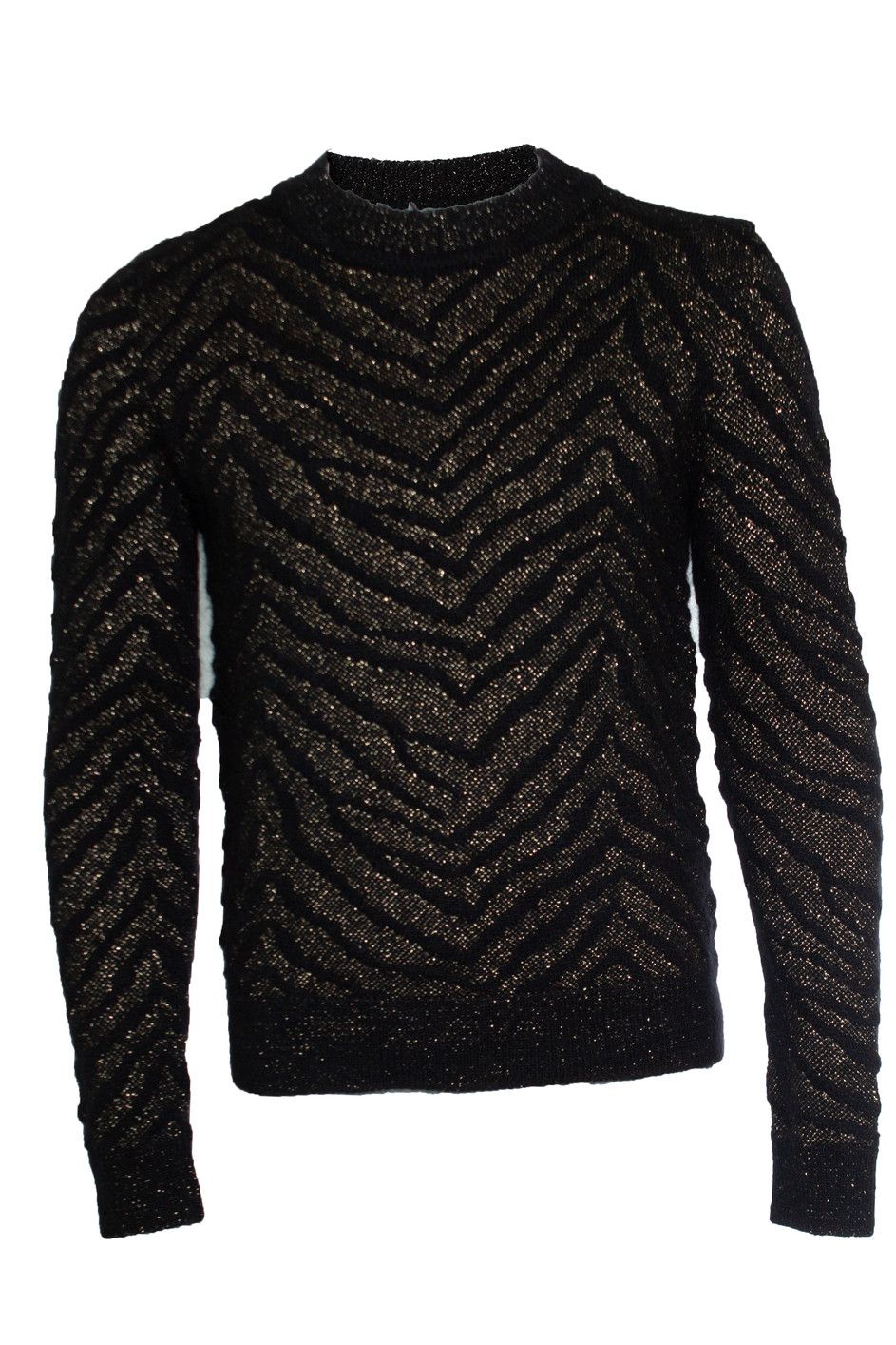 Saint Laurent Paris Saint Laurent, 2018 black and gold jacquard crewneck Size US L / EU 52-54 / 3 - 1 Thumbnail