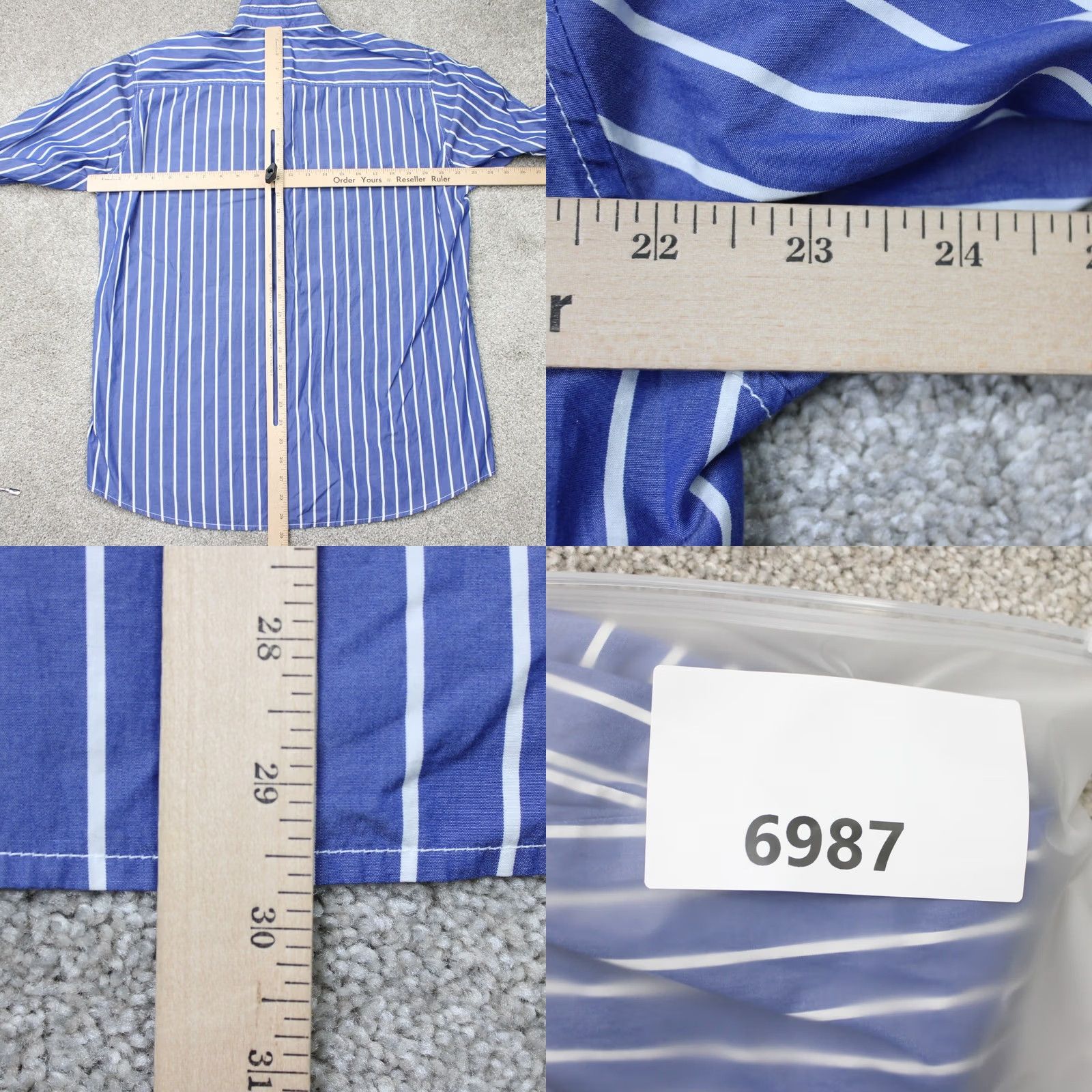 Vintage Haupt Dress Shirt Mens Large 16 1/2 41/42 Blue/White Striped Long Sleeve Button Up Shirt Size US XL / EU 56 / 4 - 8 Thumbnail