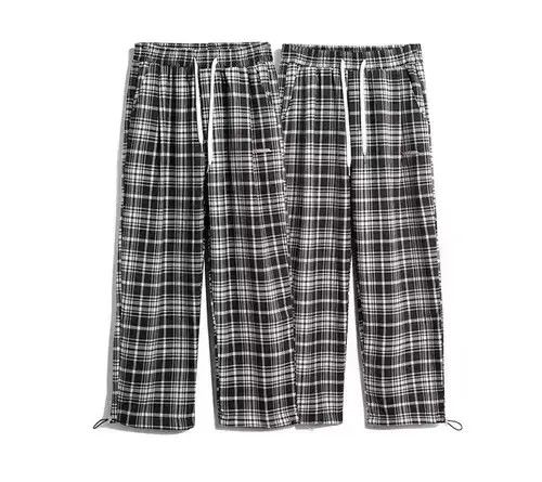 Japanese Brand 21SS Indigo Union Japan Black Checked Straight Leg Pants Size US 32 / EU 48 - 3 Thumbnail