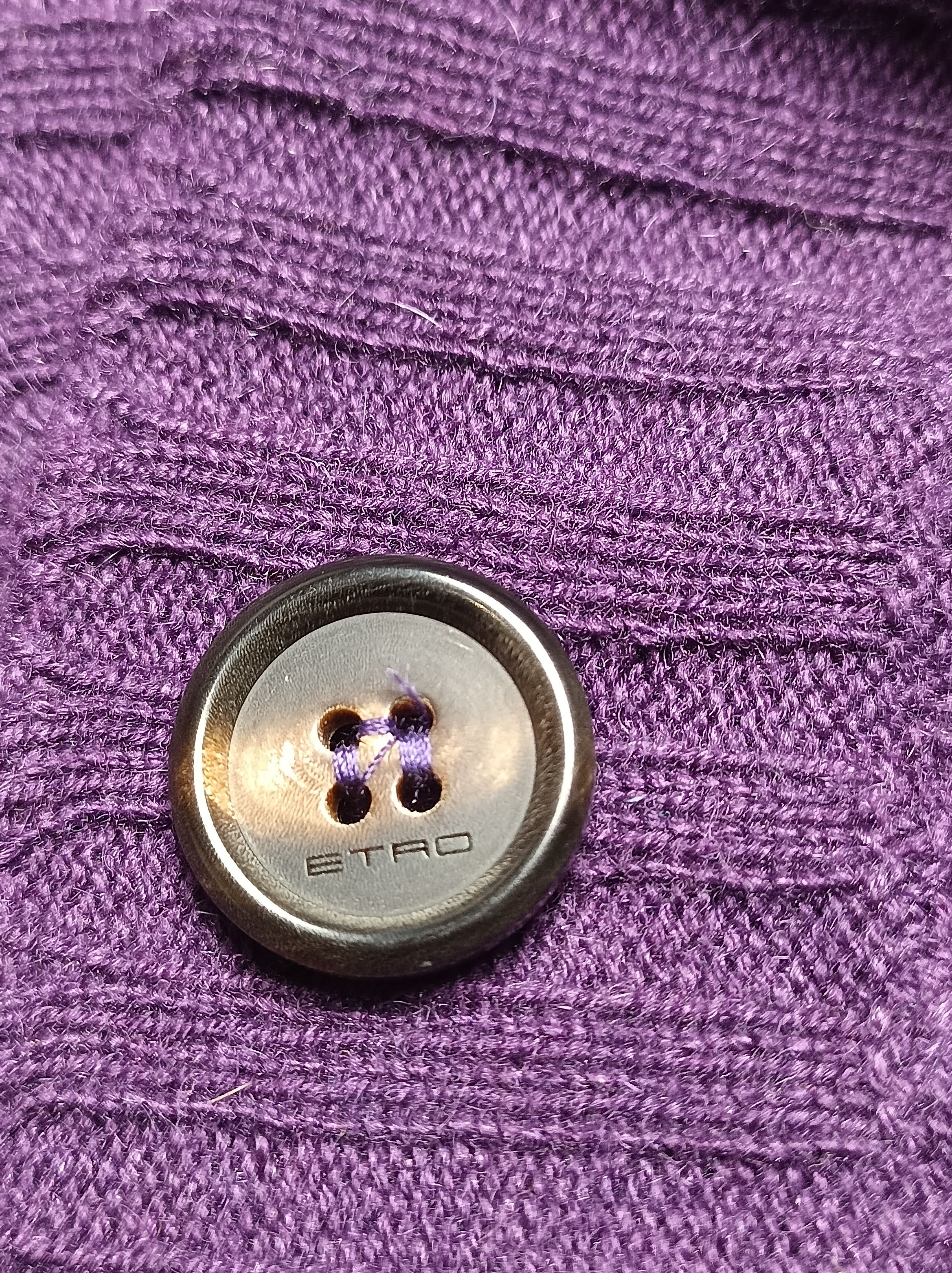 Etro ETRO Cashmere Wool Silk Cable Knit Cardigan Violet IT44 Size M / US 6-8 / IT 42-44 - 6 Thumbnail