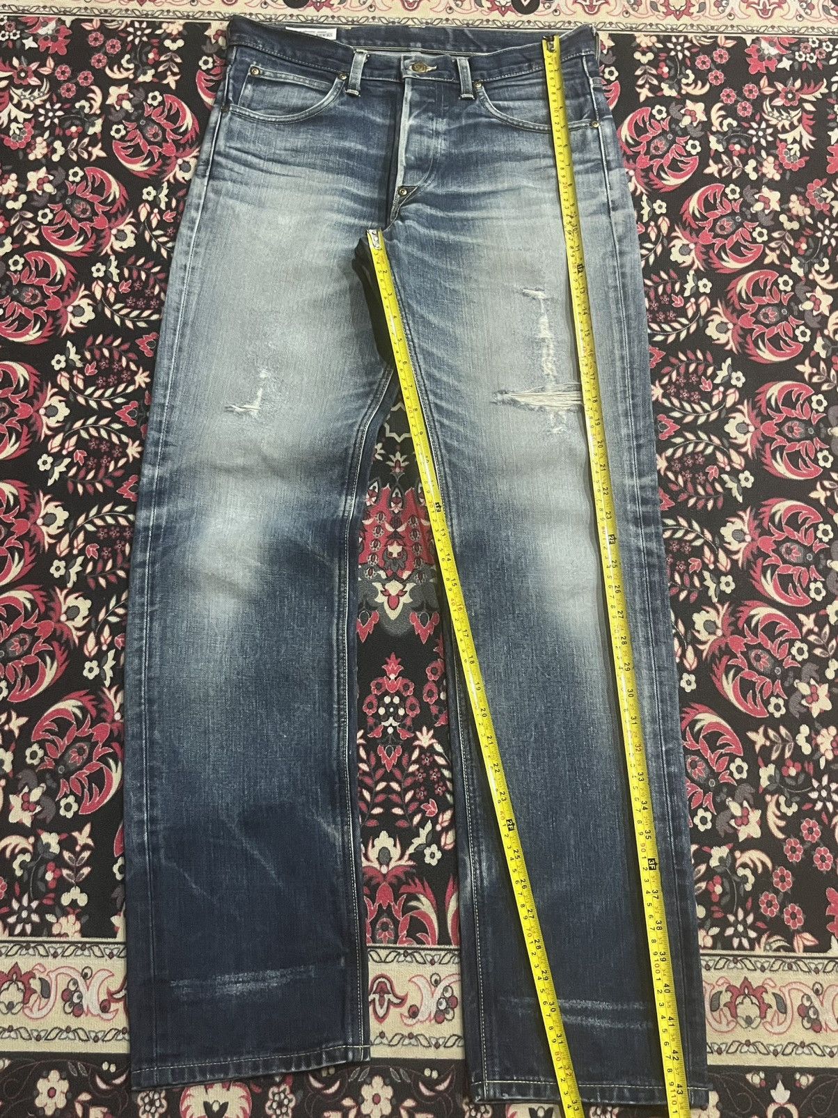 Vintage Vintage Lee Rider Japan Blue Faded Washed Distressed Jeans Size US 30 / EU 46 - 13 Thumbnail