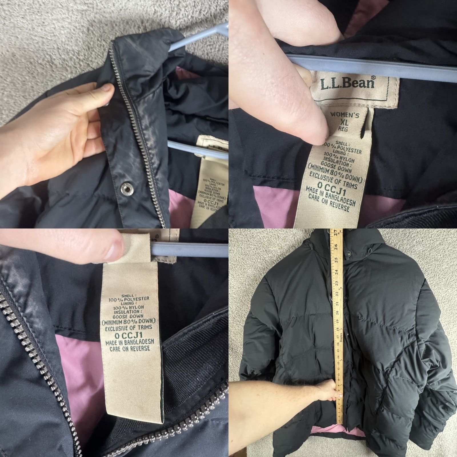 Vintage L.L.Bean Jacket Womens XL Black Down Puffer Hooded Faux Fur Trim Winter Size XL / US 12-14 / IT 48-50 - 8 Thumbnail