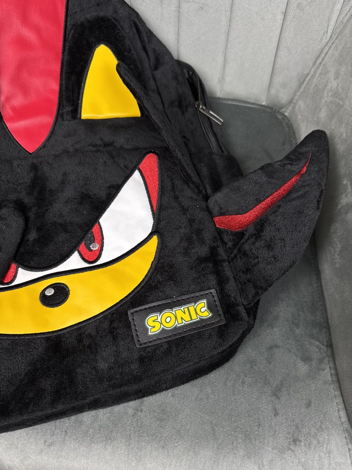 Anime × Japanese Brand Sonic Shadow Black Plush Backpack Nintendo Unisex Knapsack Size ONE SIZE - 5 Thumbnail