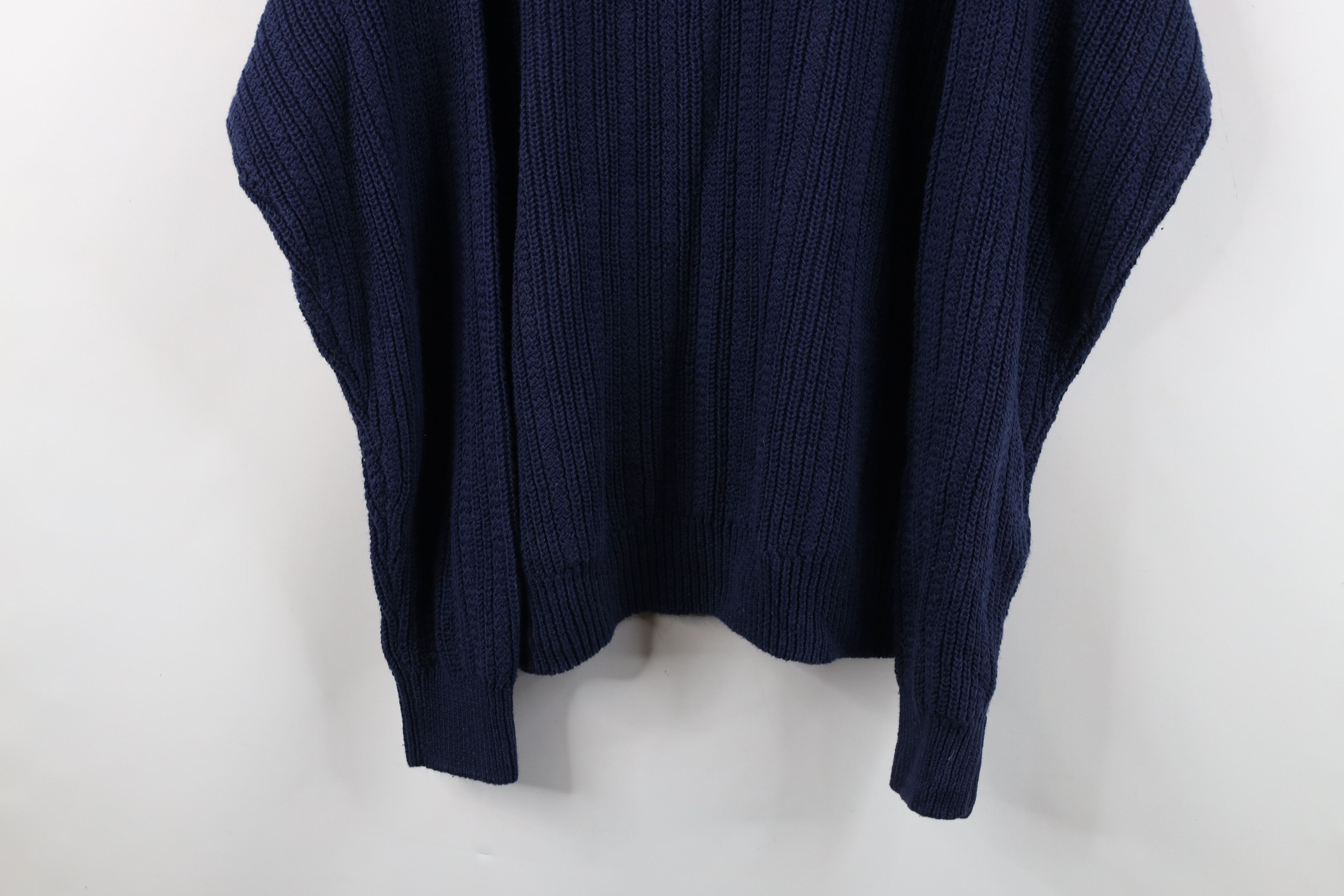 Vintage Vintage 90s Streetwear Ribbed Knit Crewneck Sweater Blue Size US XL / EU 56 / 4 - 3 Thumbnail